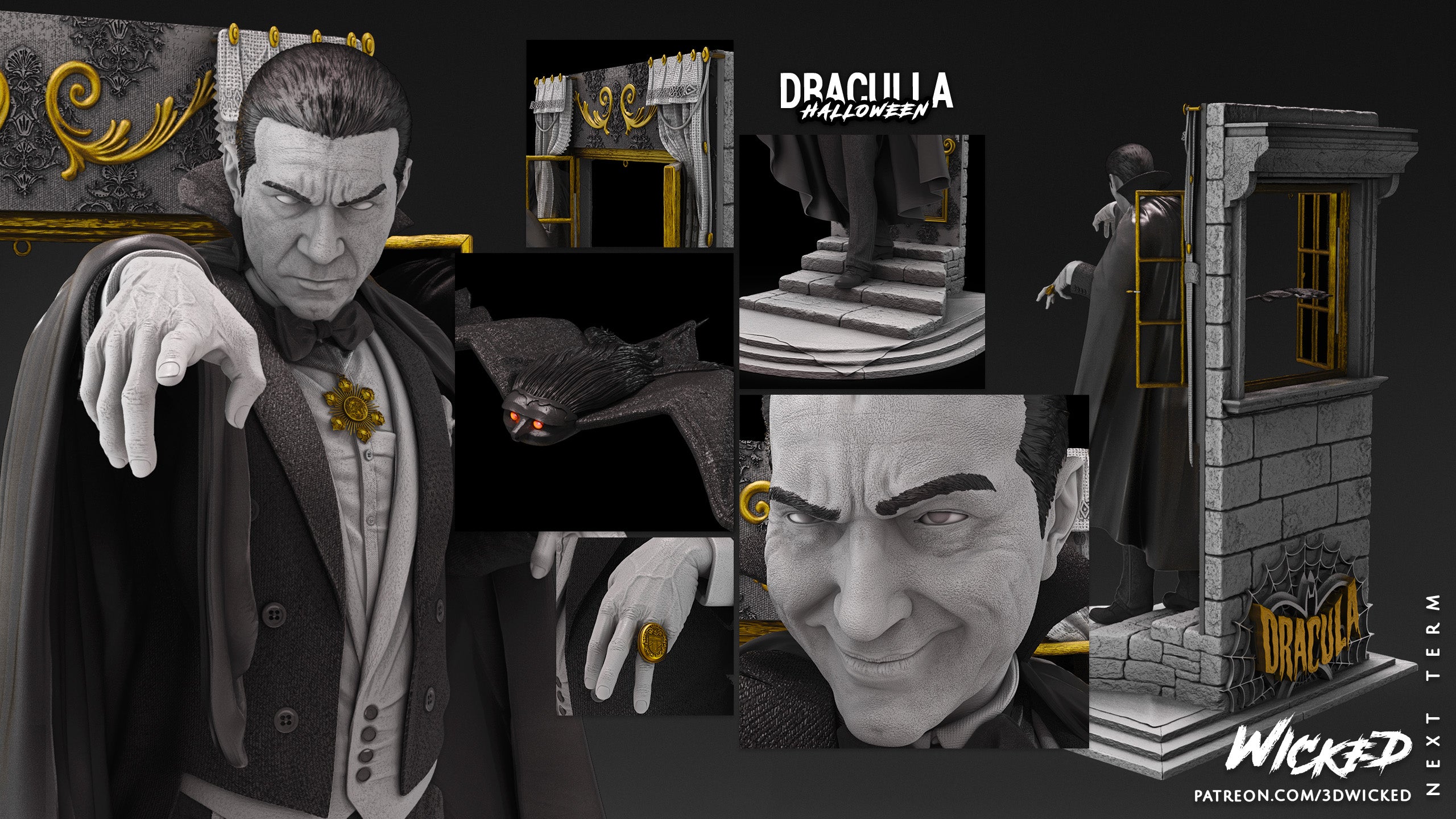 Dracula (Fan Art) Statue - 6 or 12 scale (360mm or 180mm) - 3D Print