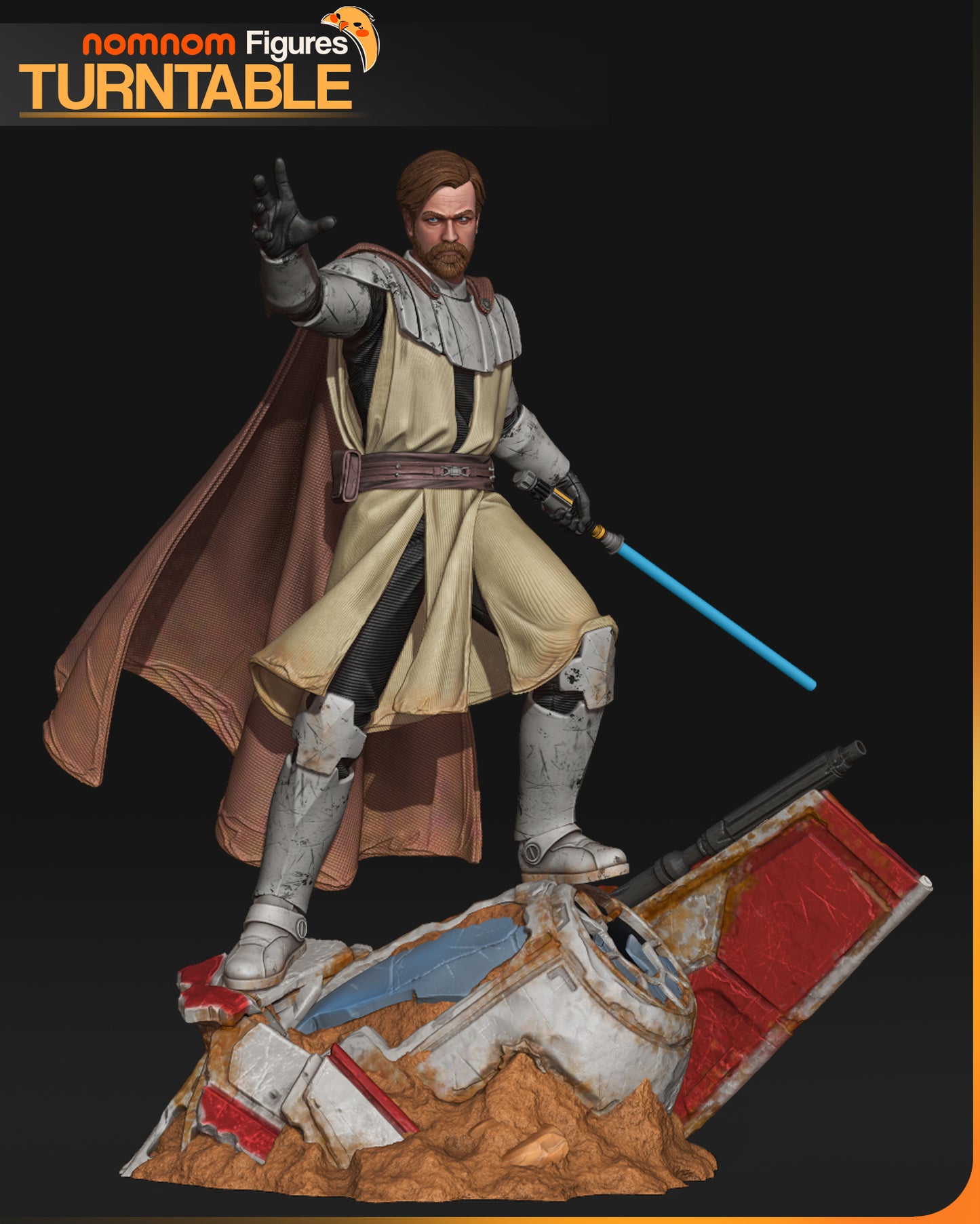 Obi Wan Kanobi - 3D Printed Model Kit Statue / Bust / Miniature
