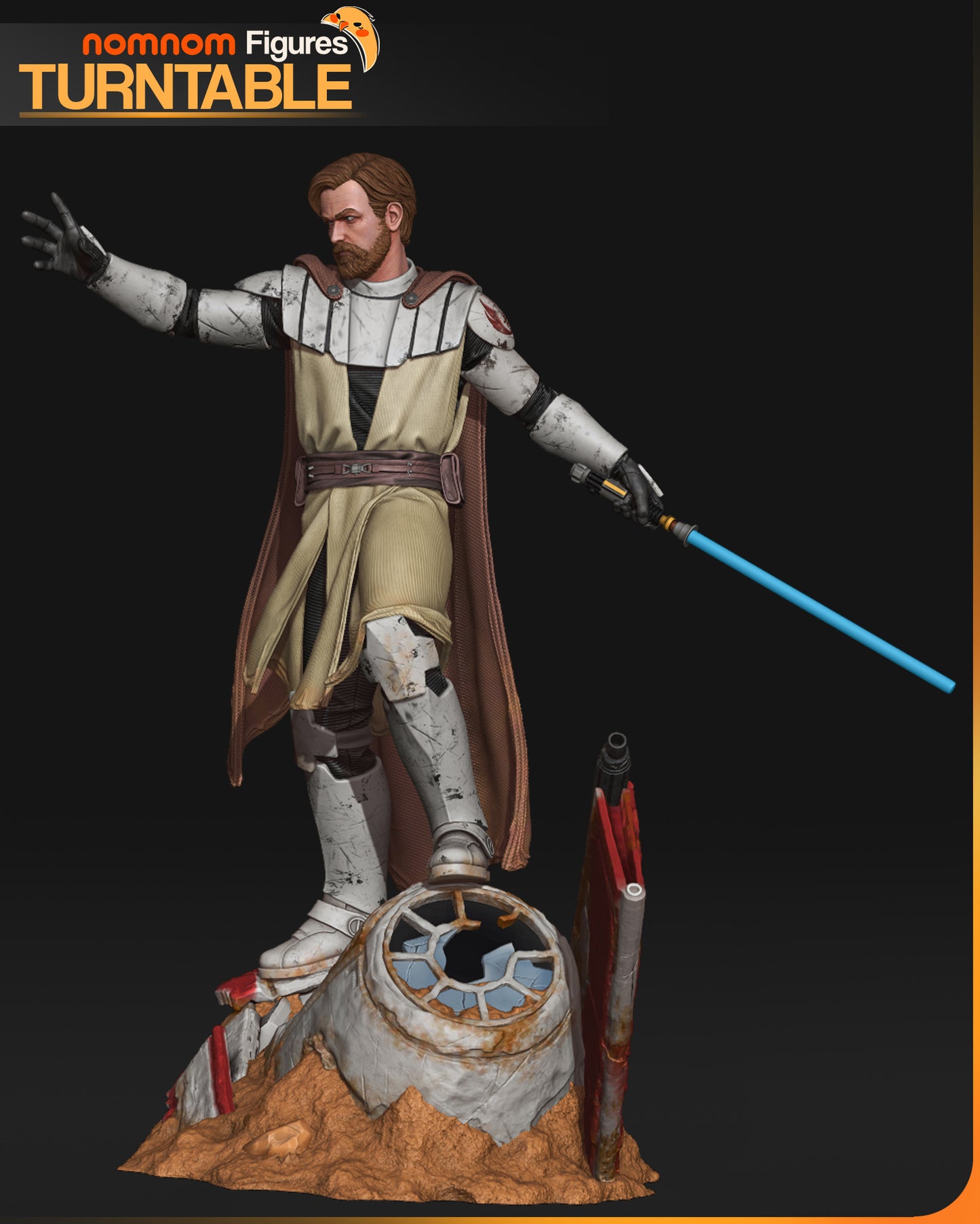 Obi Wan Kanobi - 3D Printed Model Kit Statue / Bust / Miniature