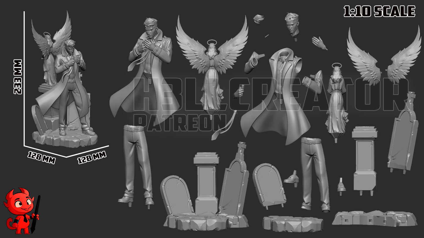 John Constantine - 3D Printed Statue - 10 Scale - Statue / Bust Model Kit