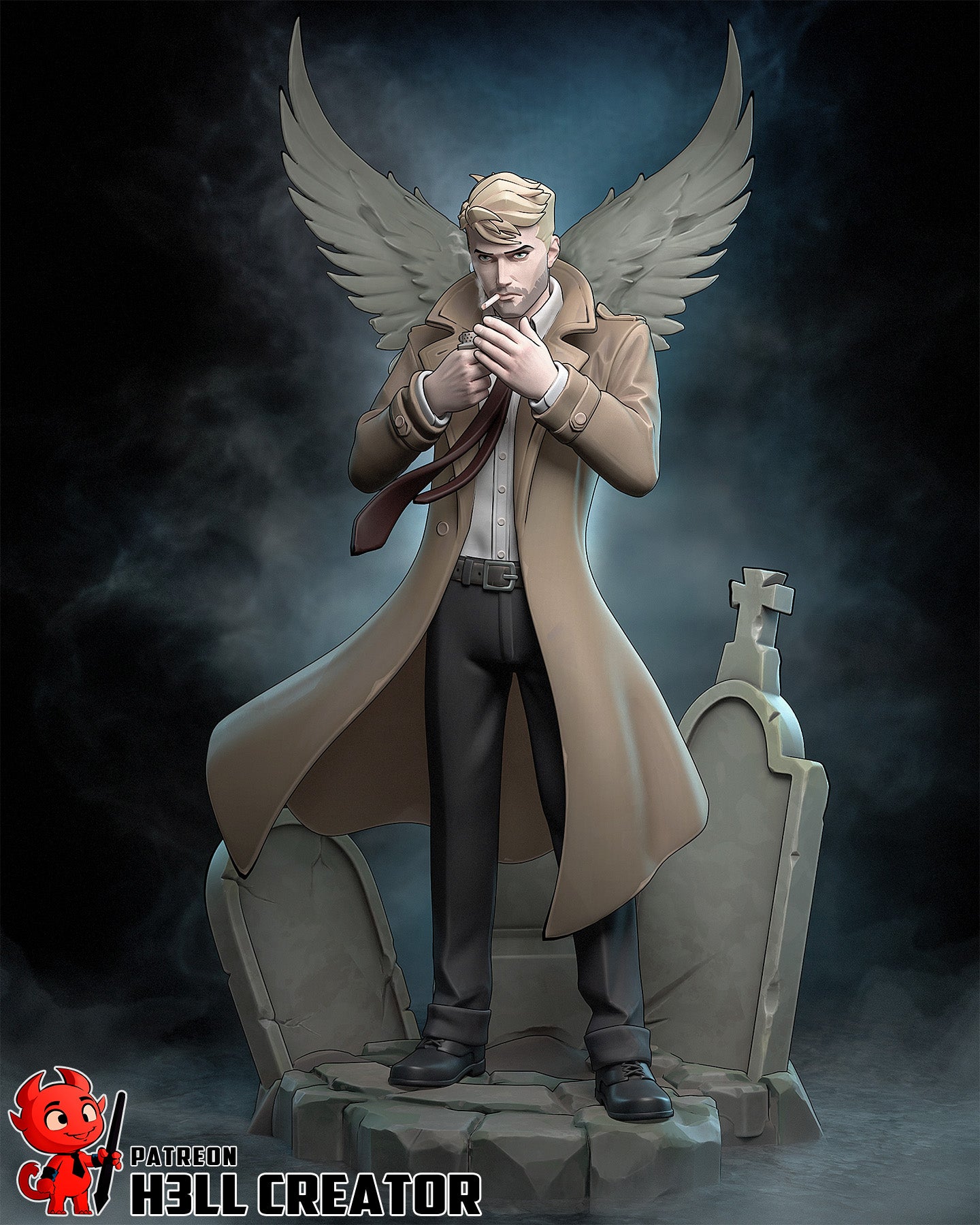 John Constantine - 3D Printed Statue - 10 Scale - Statue / Bust Model Kit