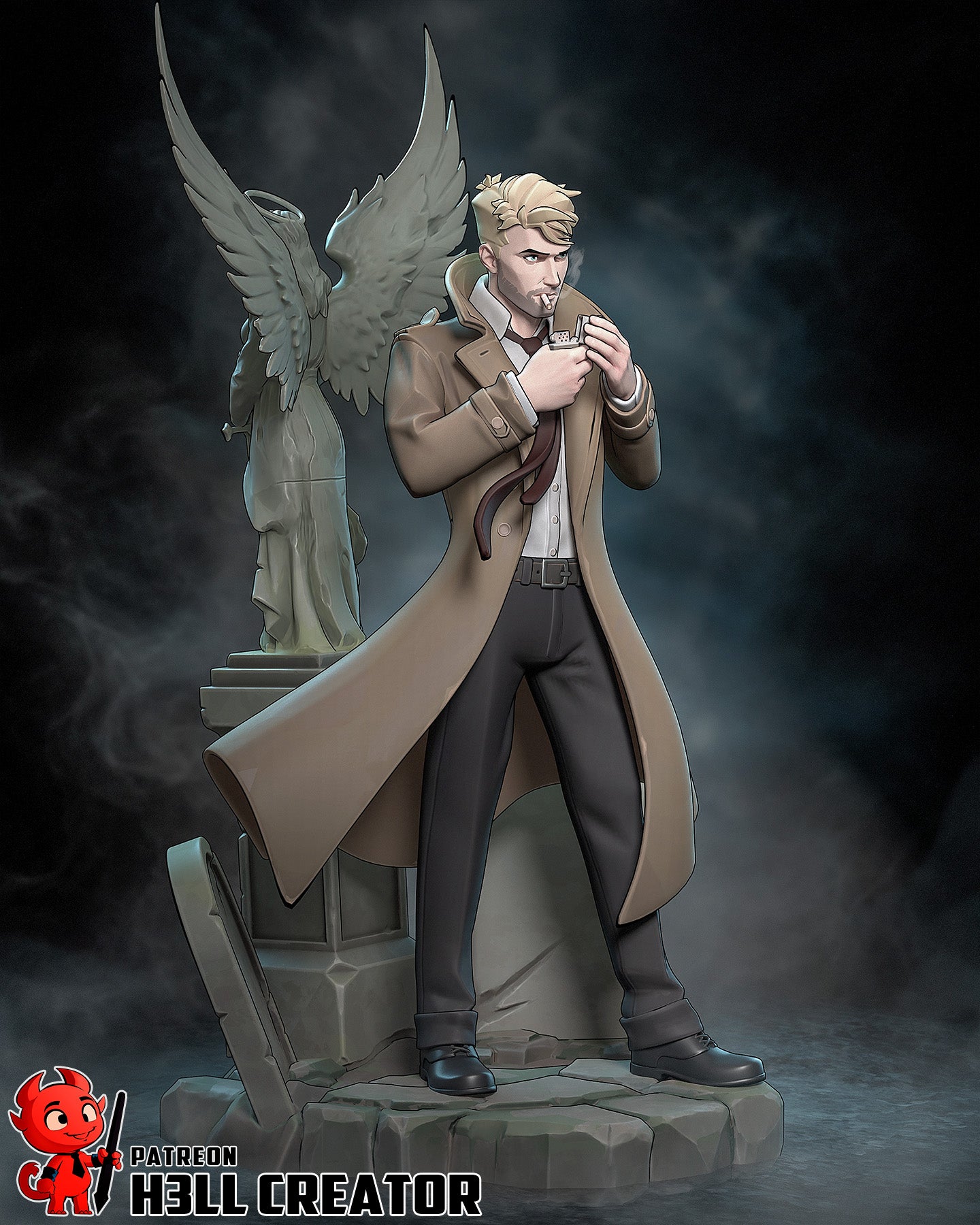 John Constantine - 3D Printed Statue - 10 Scale - Statue / Bust Model Kit