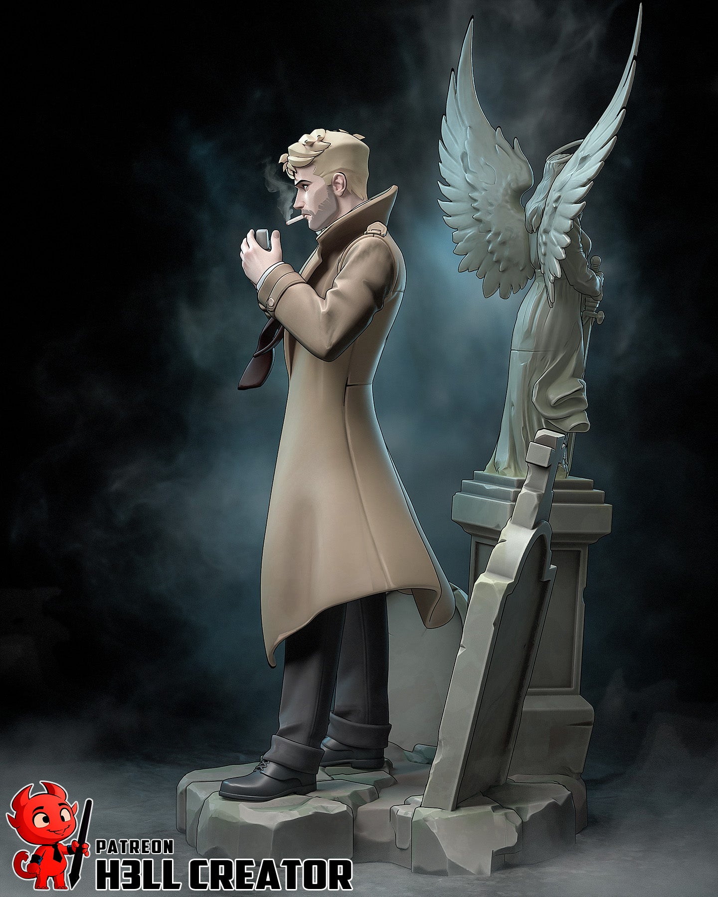 John Constantine - 3D Printed Statue - 10 Scale - Statue / Bust Model Kit