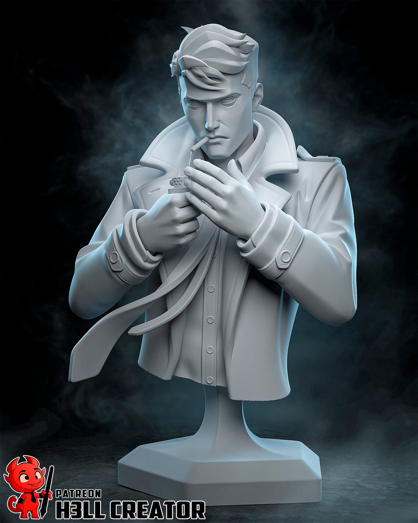 John Constantine - 3D Printed Statue - 10 Scale - Statue / Bust Model Kit