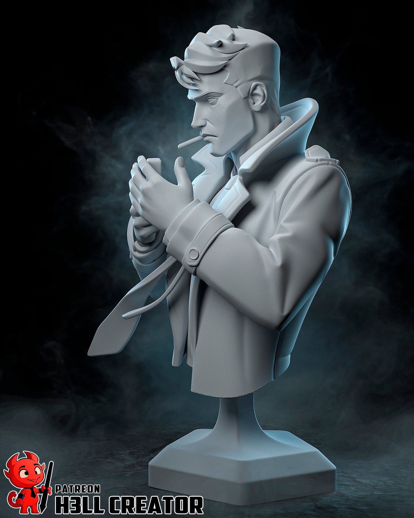 John Constantine - 3D Printed Statue - 10 Scale - Statue / Bust Model Kit
