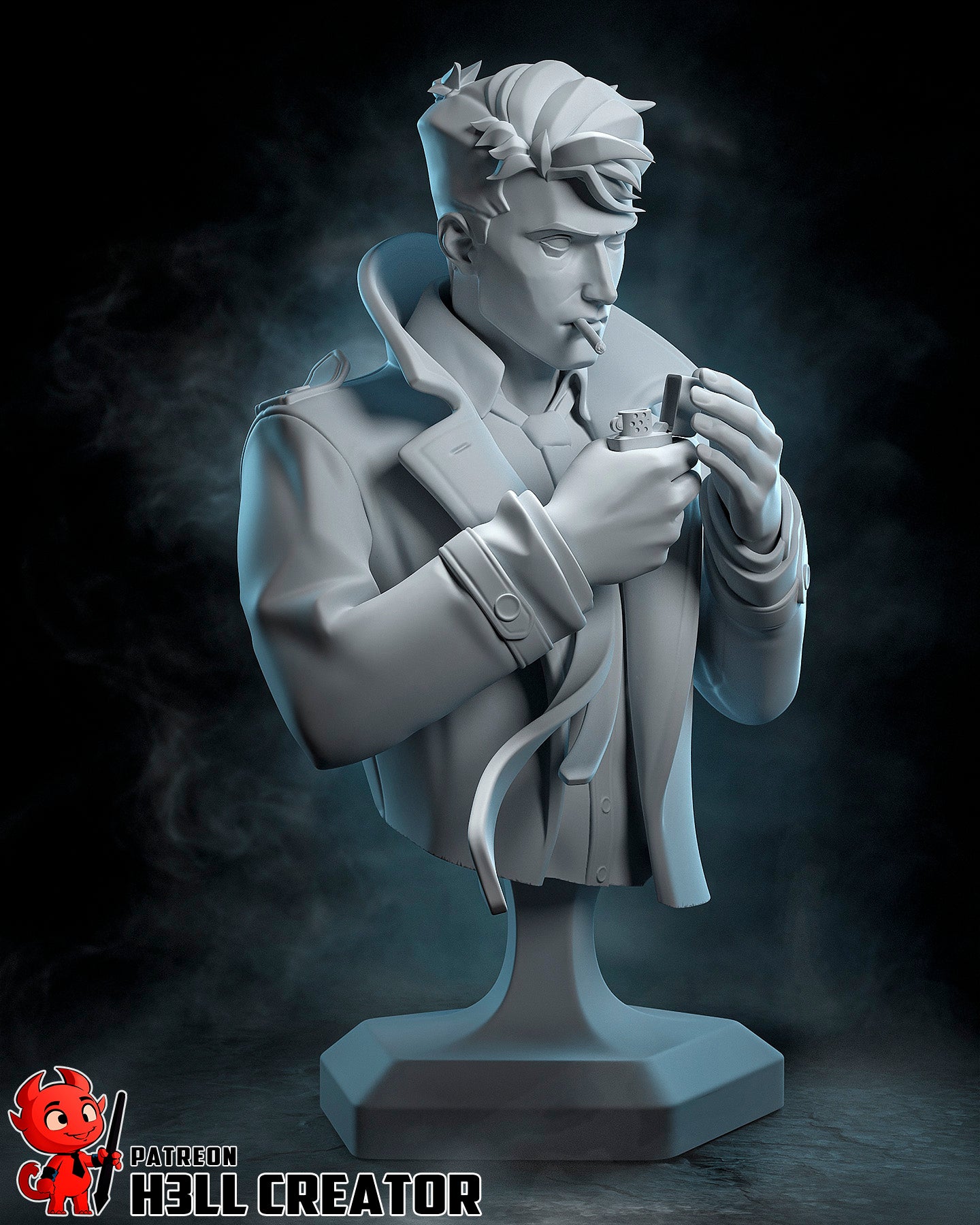 John Constantine - 3D Printed Statue - 10 Scale - Statue / Bust Model Kit