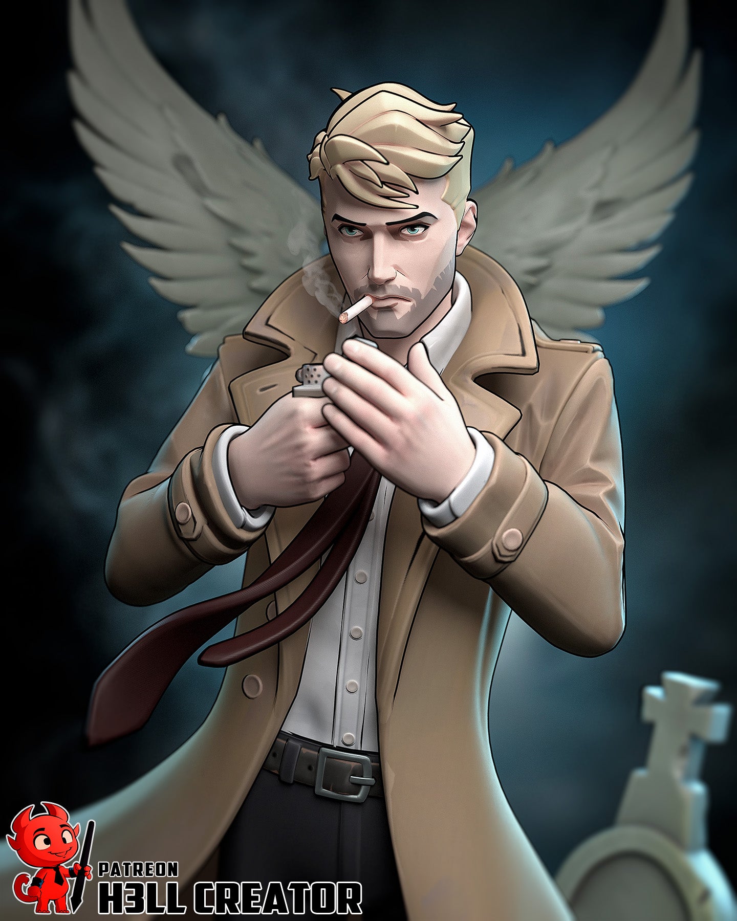 John Constantine - 3D Printed Statue - 10 Scale - Statue / Bust Model Kit