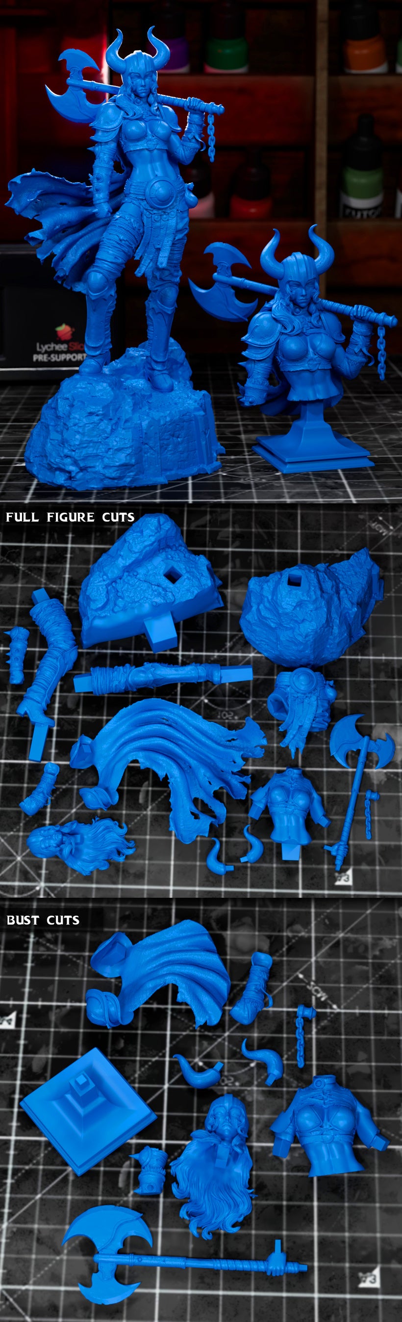 Thyra Warrior Queen 3D Printed Scuplt Printed Model Kit -  10 scale