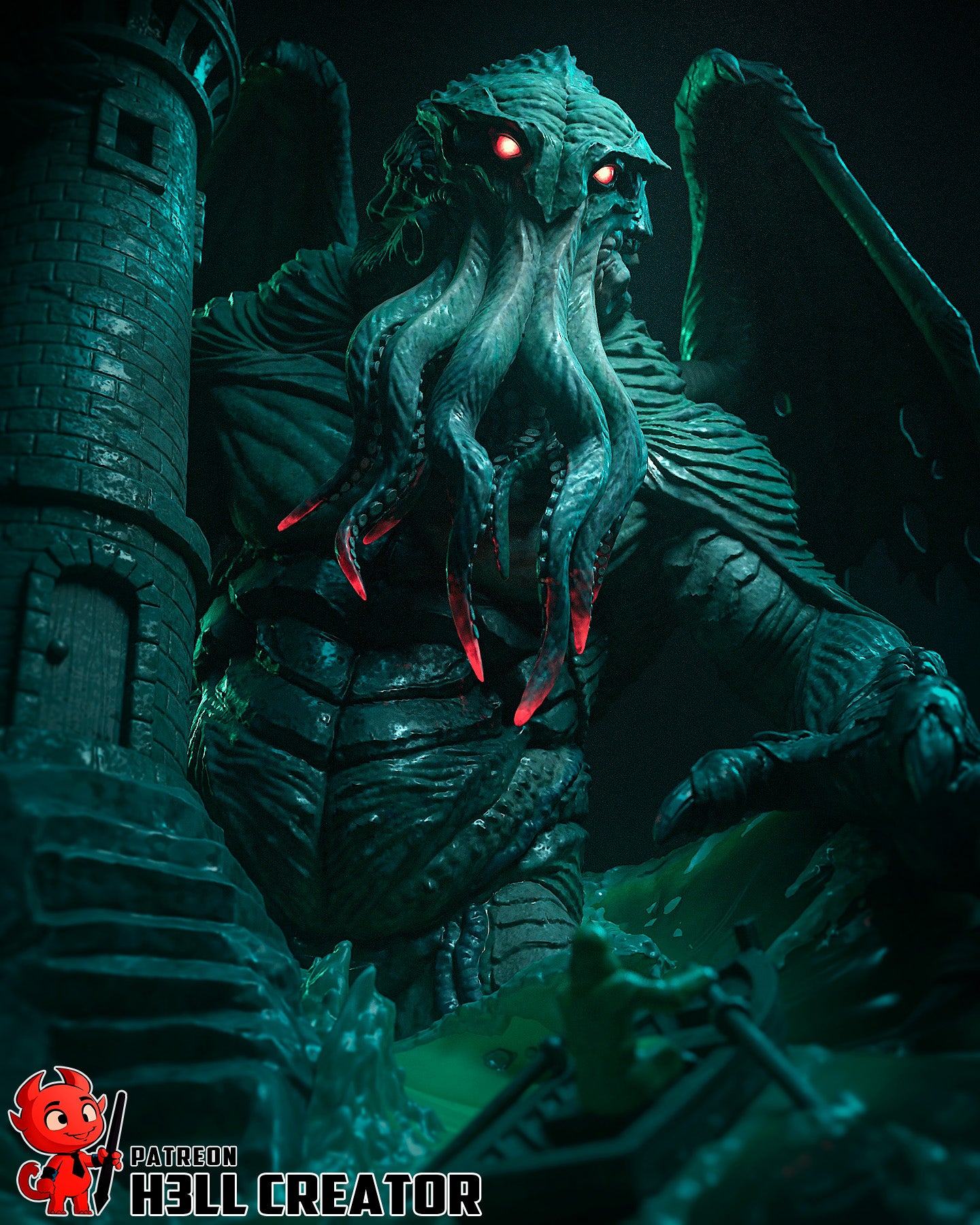Cthulhu (The Call of Cthulhu) - 3D Printed Fan Art Model Kit