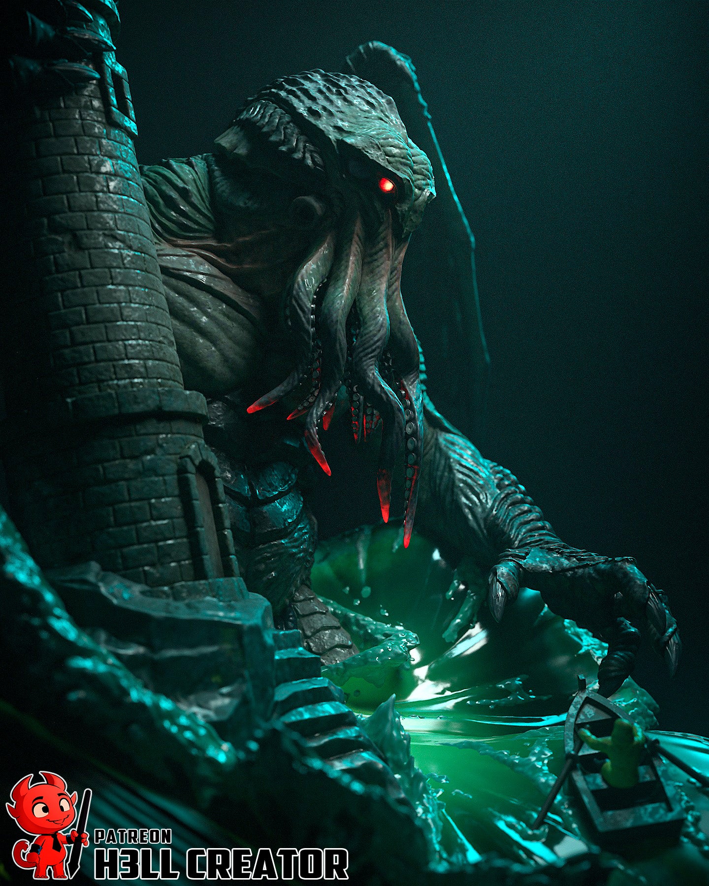 Cthulhu (The Call of Cthulhu) - 3D Printed Fan Art Model Kit