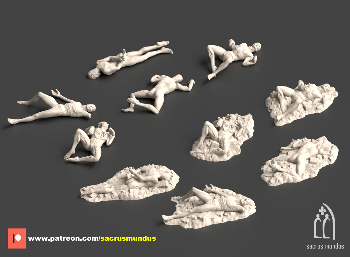 Martyrs of Calamurris Corpses  - Tabletop Gaming - 3d Printed Scenery 32mm