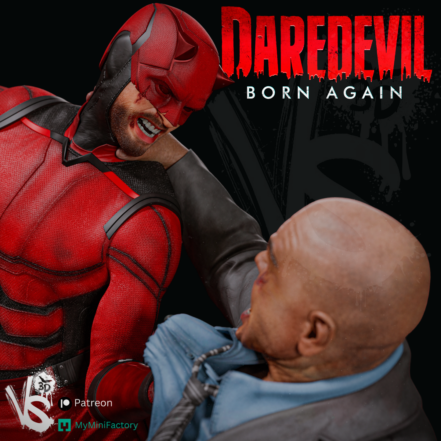 Daredevil vs Kingpin Diorama-  3D Print Kit - Fan Art