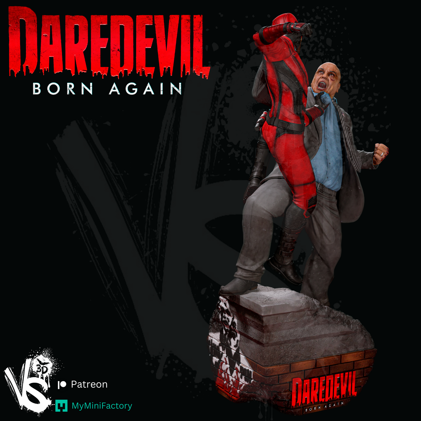 Daredevil vs Kingpin Diorama-  3D Print Kit - Fan Art