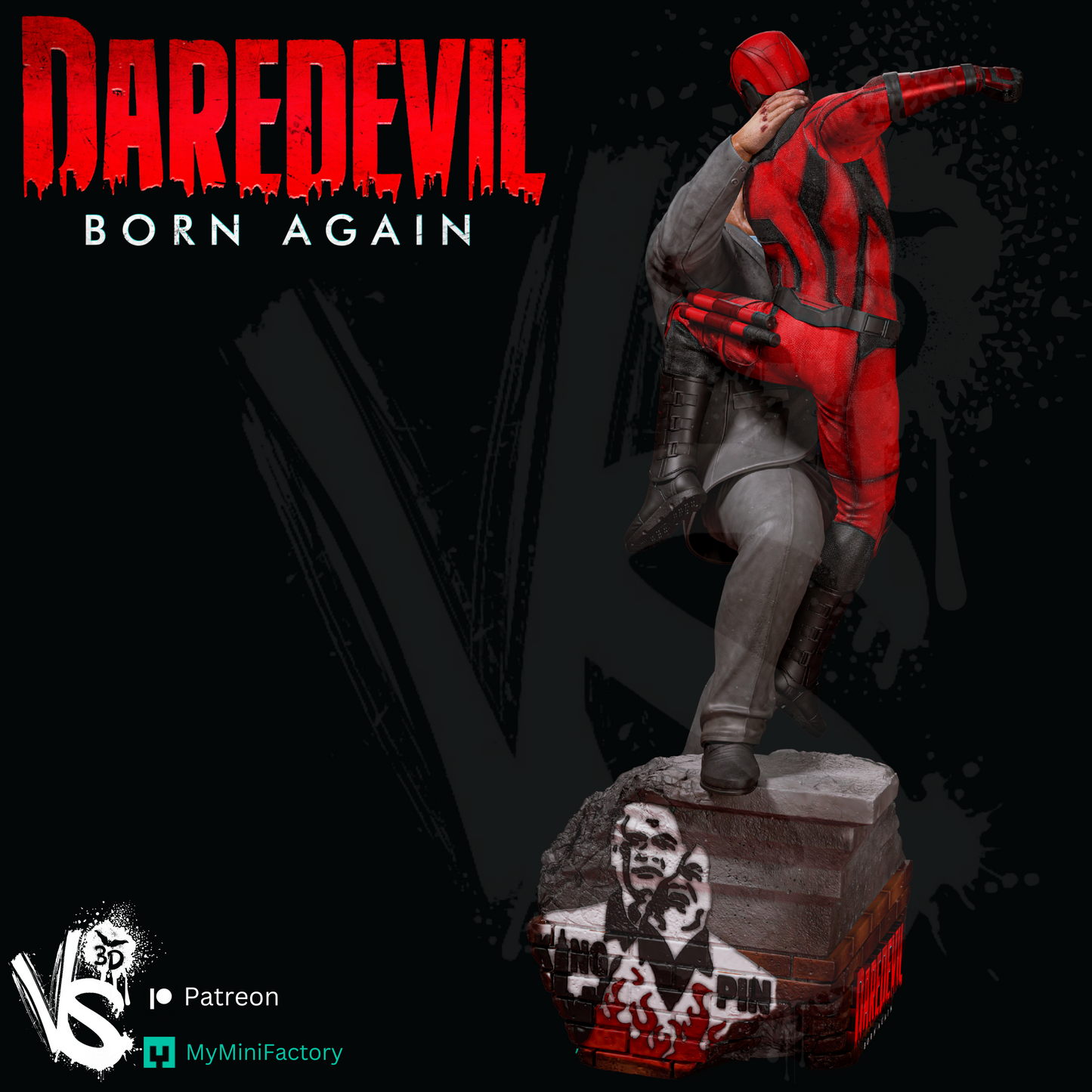 Daredevil vs Kingpin Diorama-  3D Print Kit - Fan Art