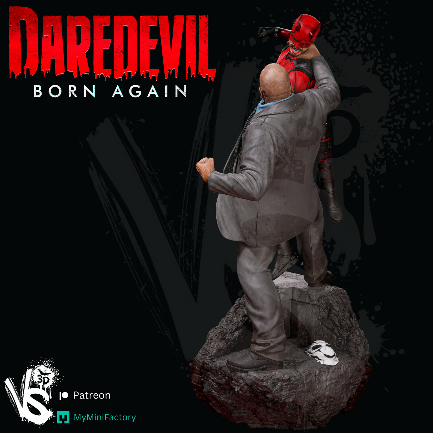 Daredevil vs Kingpin Diorama-  3D Print Kit - Fan Art