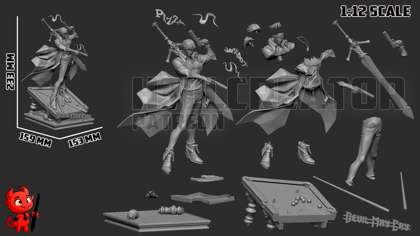 Dante (Devil May Cry) 3d Printed Model Kit - 12 scale