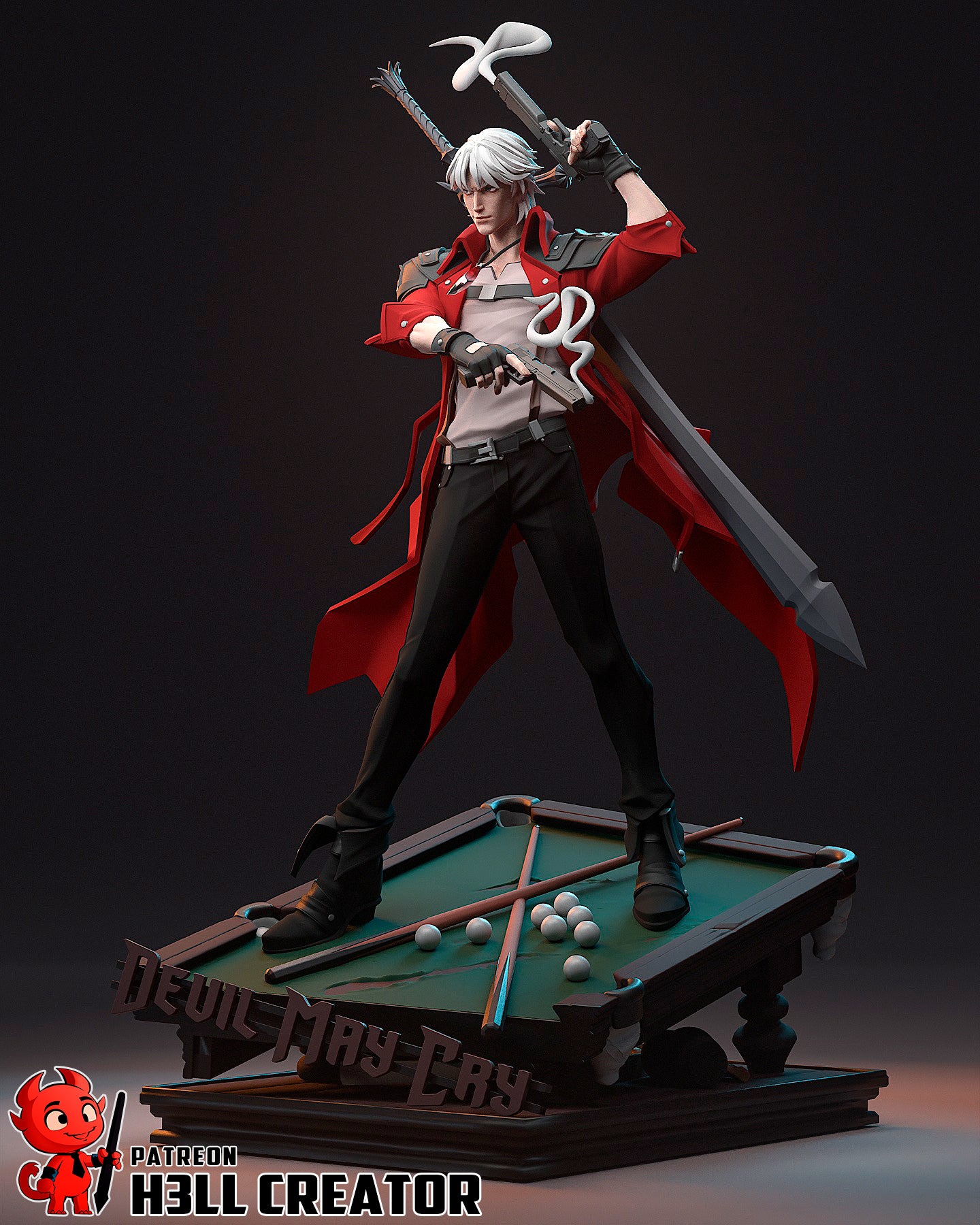 Dante (Devil May Cry) 3d Printed Model Kit - 12 scale