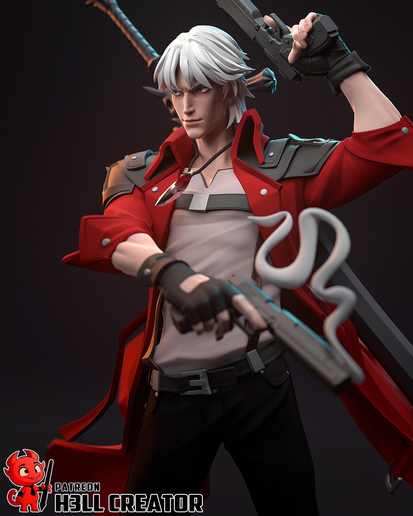 Dante (Devil May Cry) 3d Printed Model Kit - 12 scale