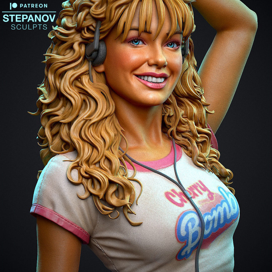 Roller Disco Girl - 3D Printed Model Kit Statue - 250mm
