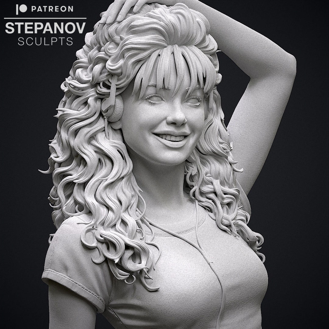 Roller Disco Girl - 3D Printed Model Kit Statue - 250mm