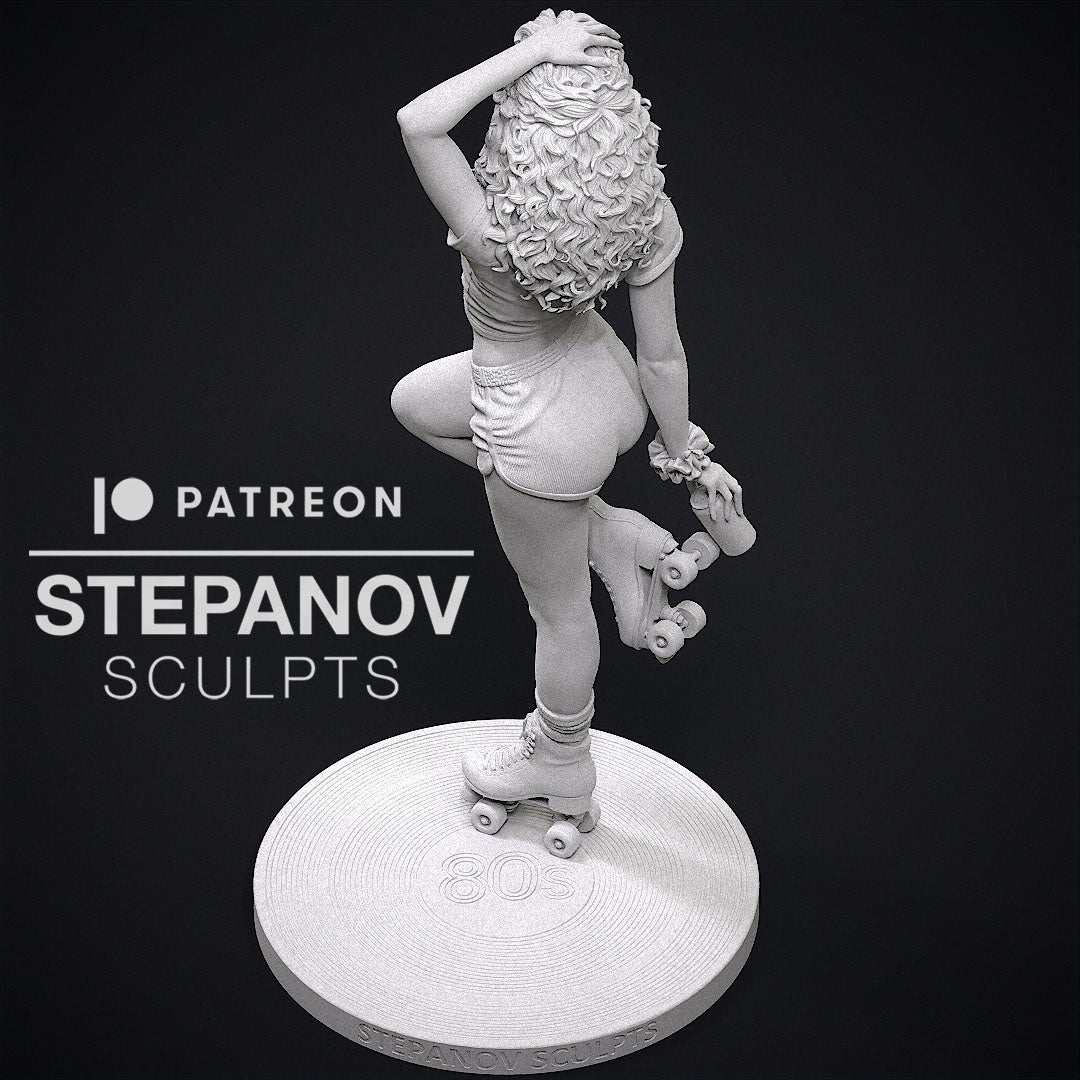 Roller Disco Girl - 3D Printed Model Kit Statue - 250mm