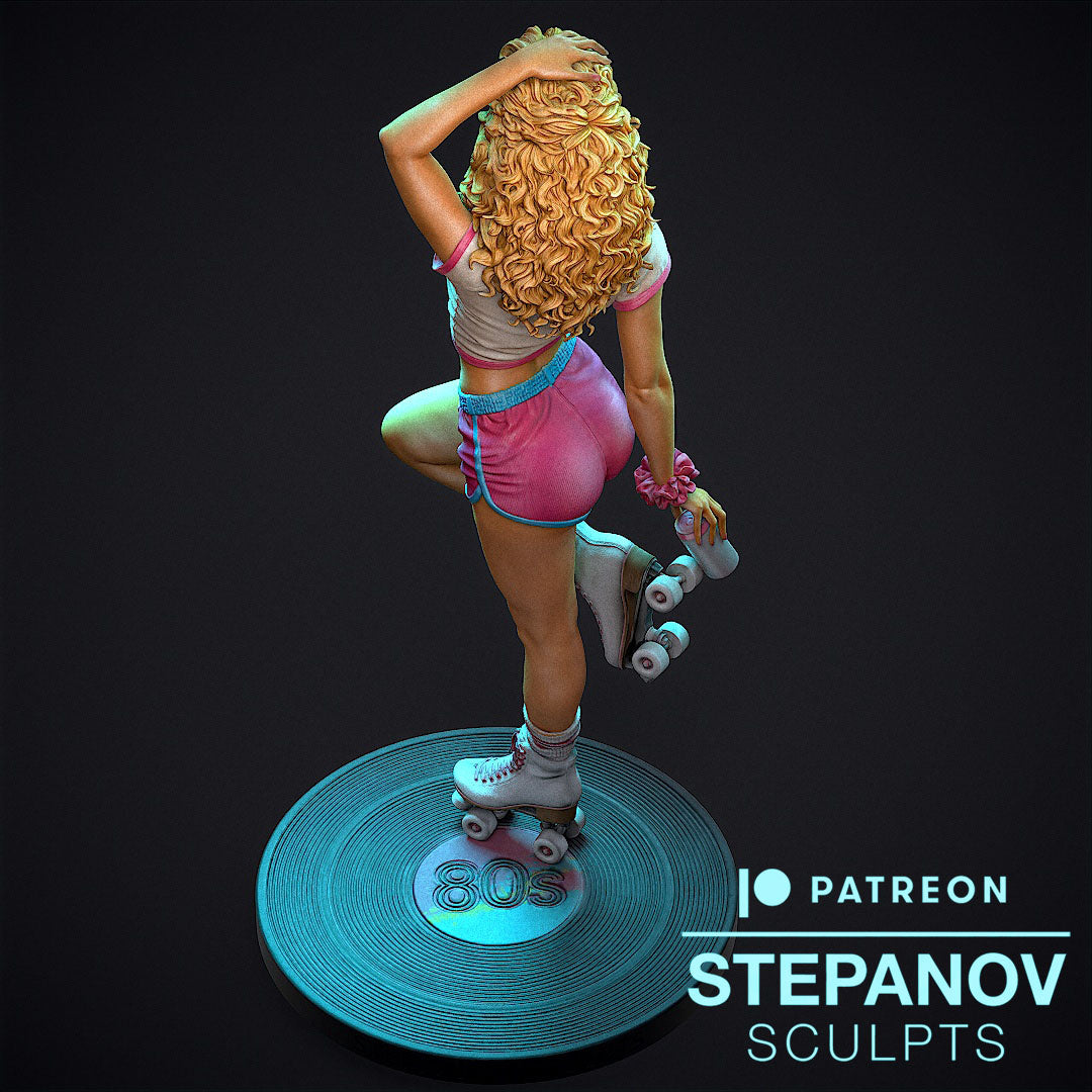 Roller Disco Girl - 3D Printed Model Kit Statue - 250mm