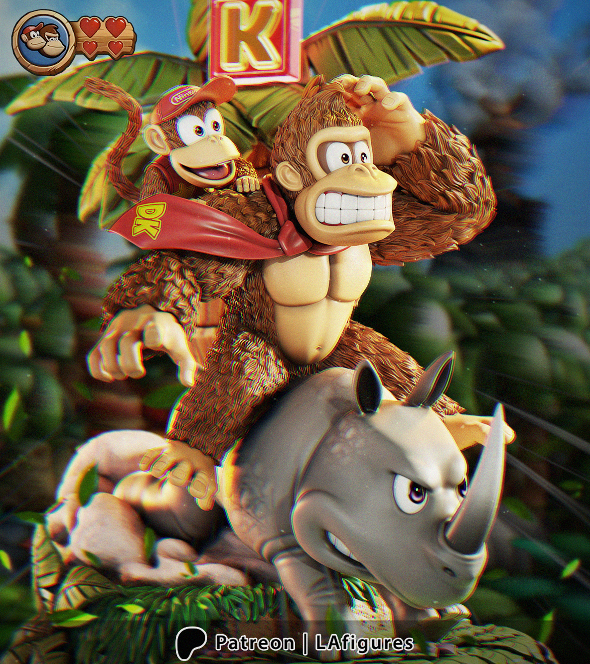 Donkey Kong 3D Printed Statue Model Kit