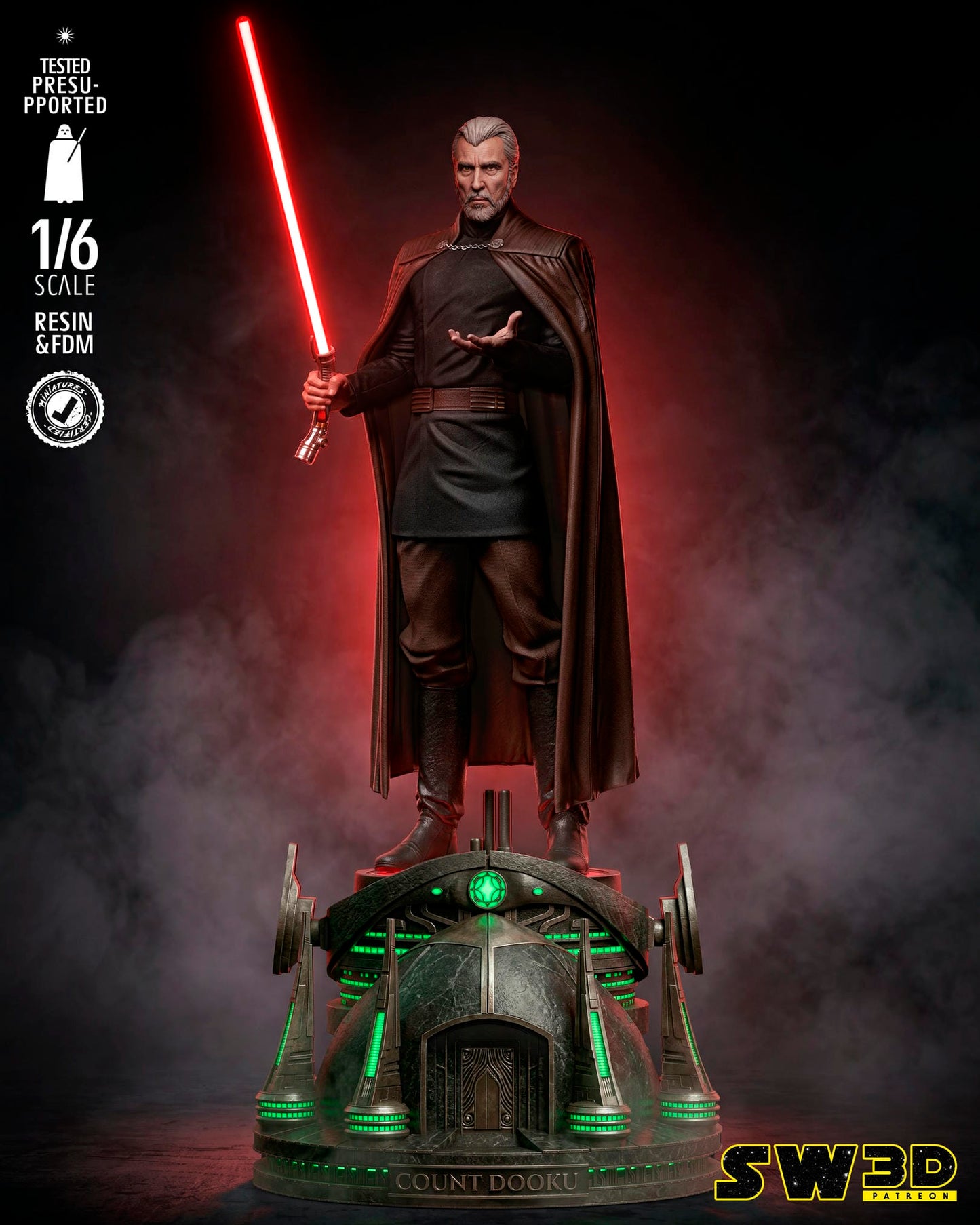 Dooku Sculpt (Star Wars) - 3D printed model kit (Fan Art)