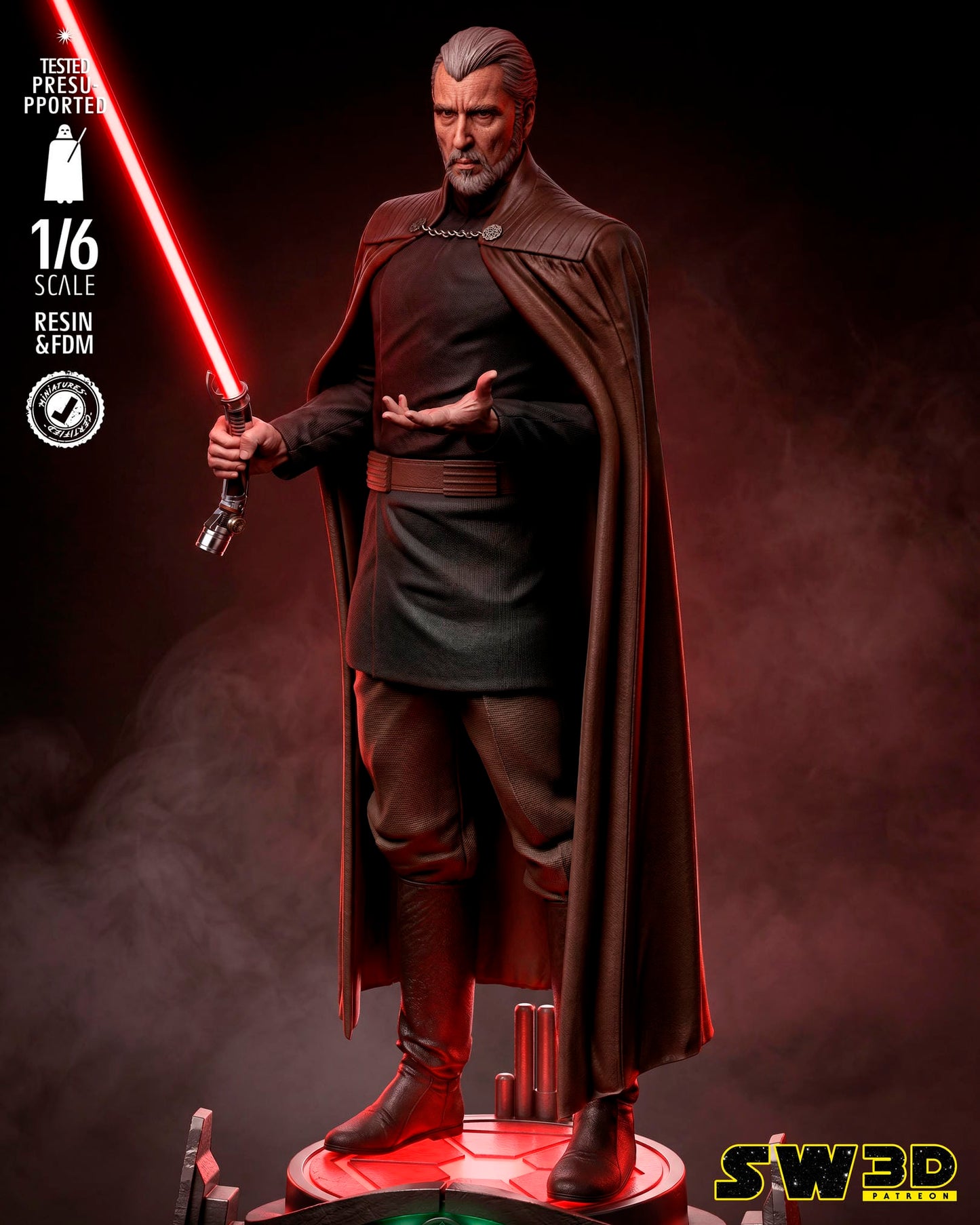 Dooku Sculpt (Star Wars) - 3D printed model kit (Fan Art)