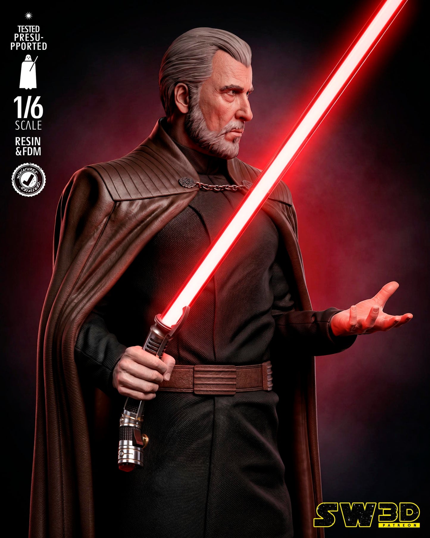 Dooku Sculpt (Star Wars) - 3D printed model kit (Fan Art)