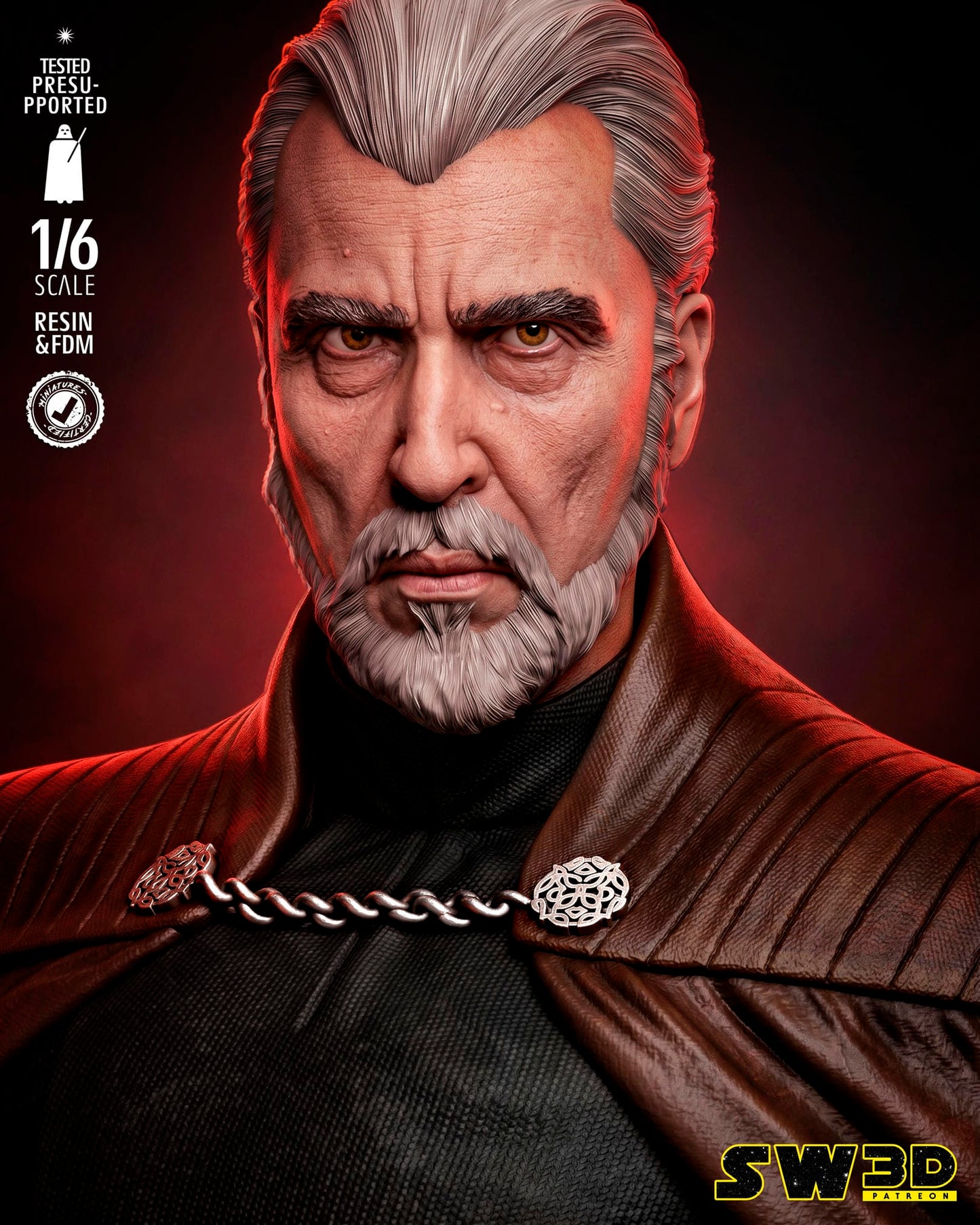 Dooku Sculpt (Star Wars) - 3D printed model kit (Fan Art)