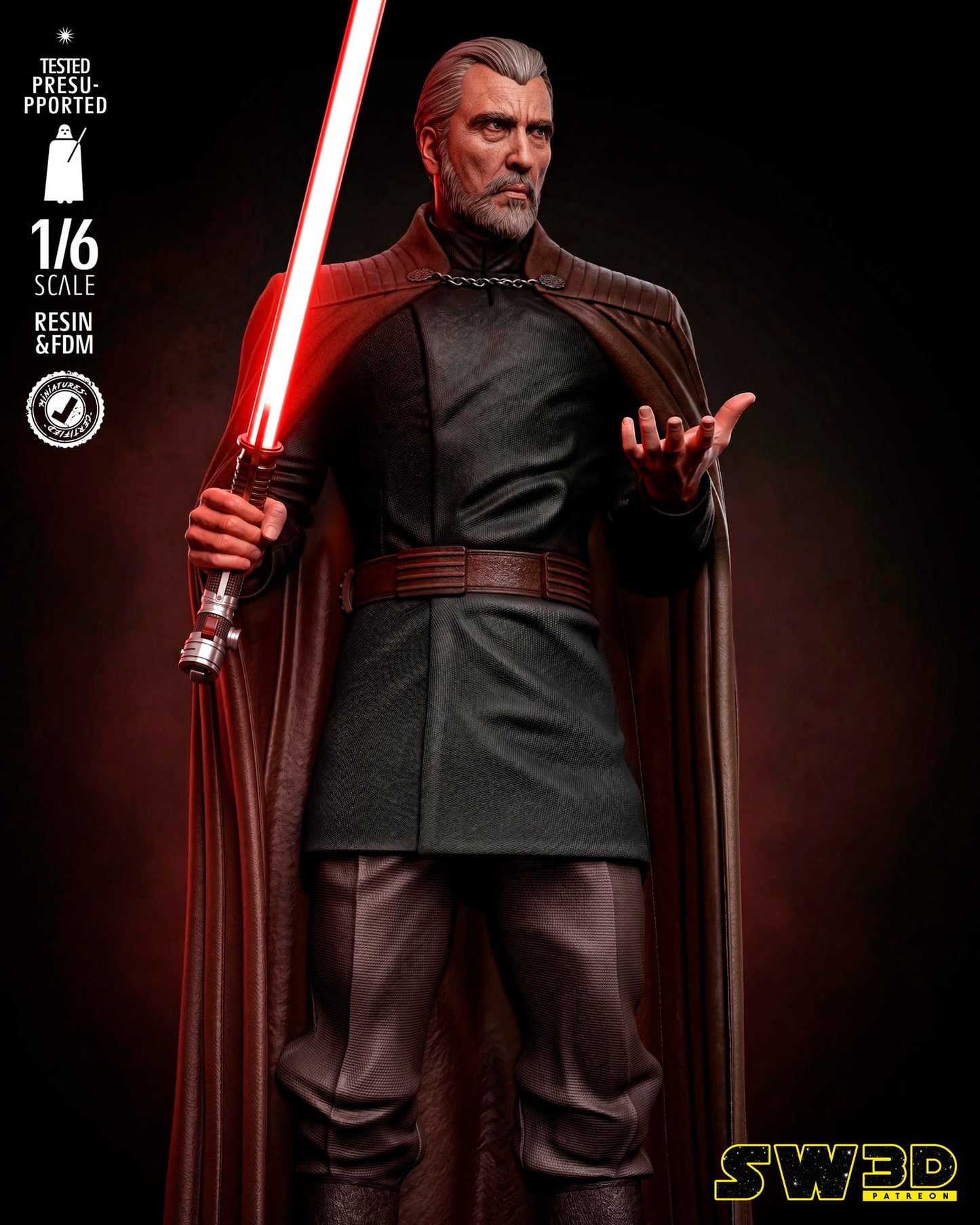 Dooku Sculpt (Star Wars) - 3D printed model kit (Fan Art)