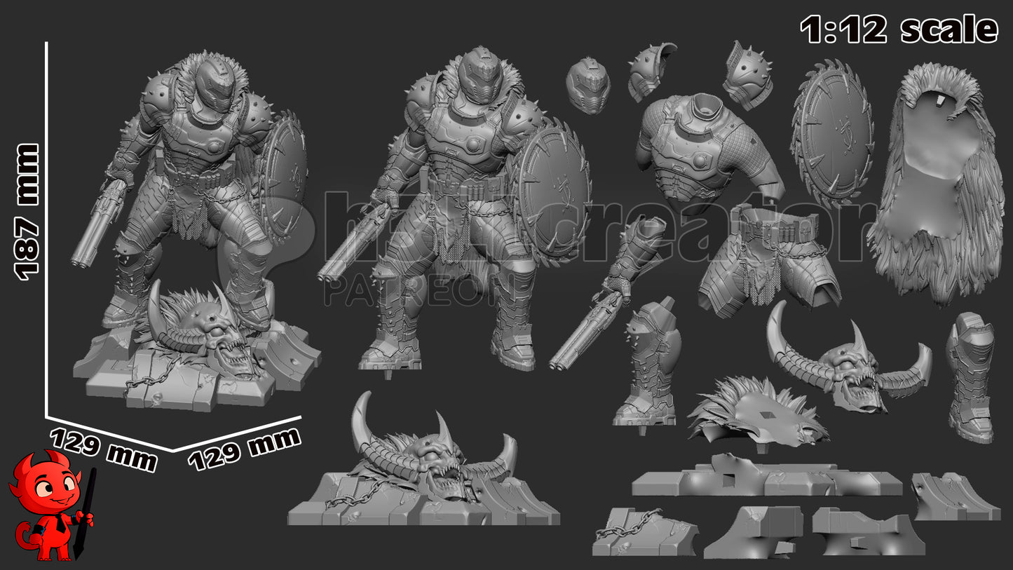 Doomguy - 3D Printed Statue - 12 Scale