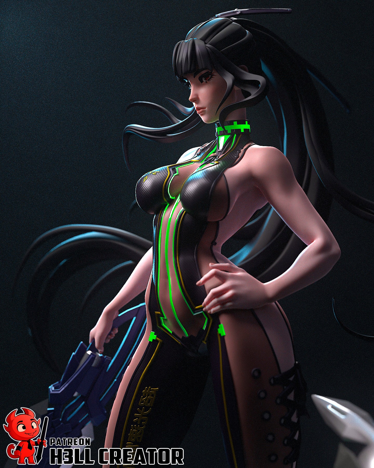 Eve - Stellar Blade Statue  3D Printed Model Kit 1:10 Scale