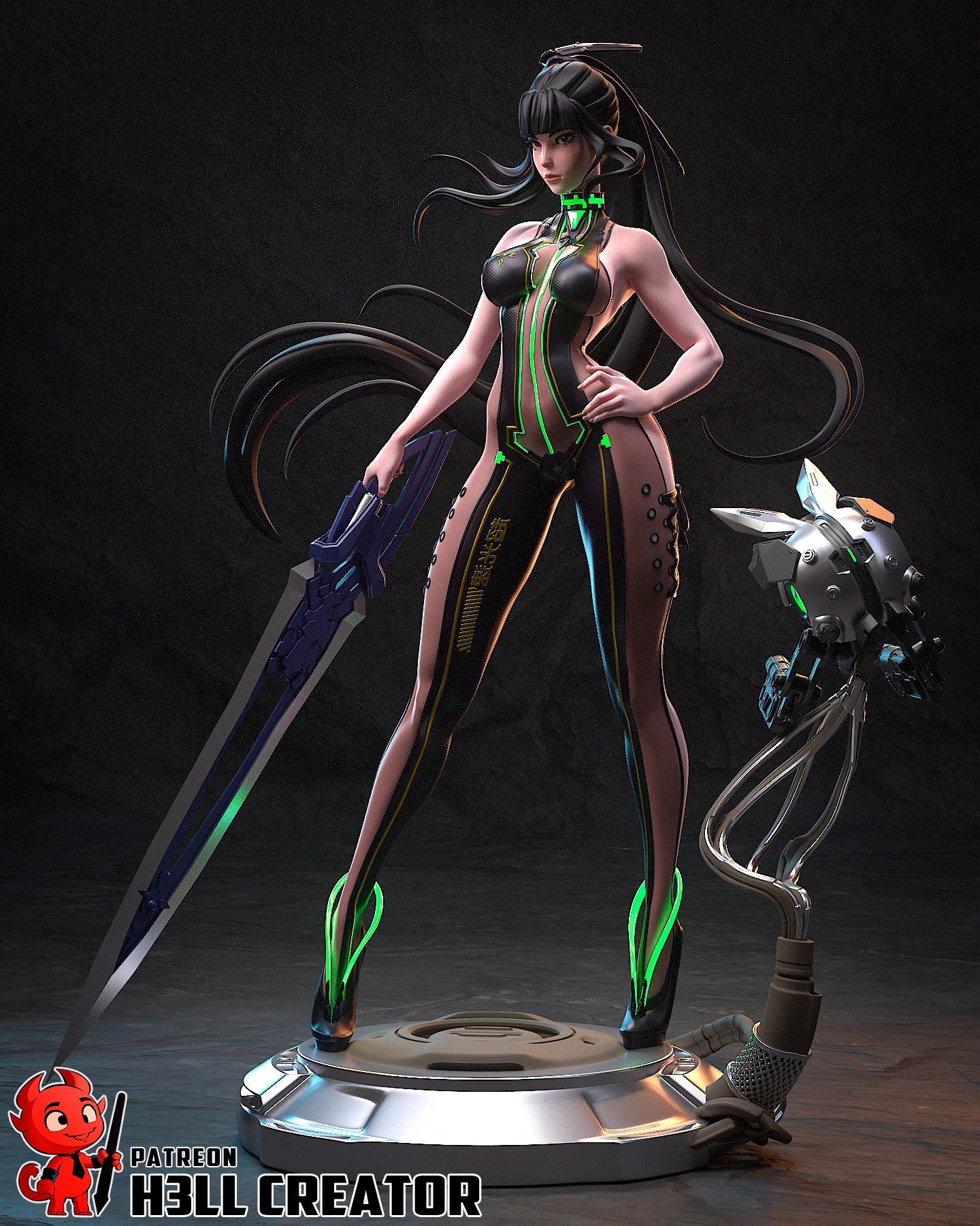 Eve - Stellar Blade Statue  3D Printed Model Kit 1:10 Scale