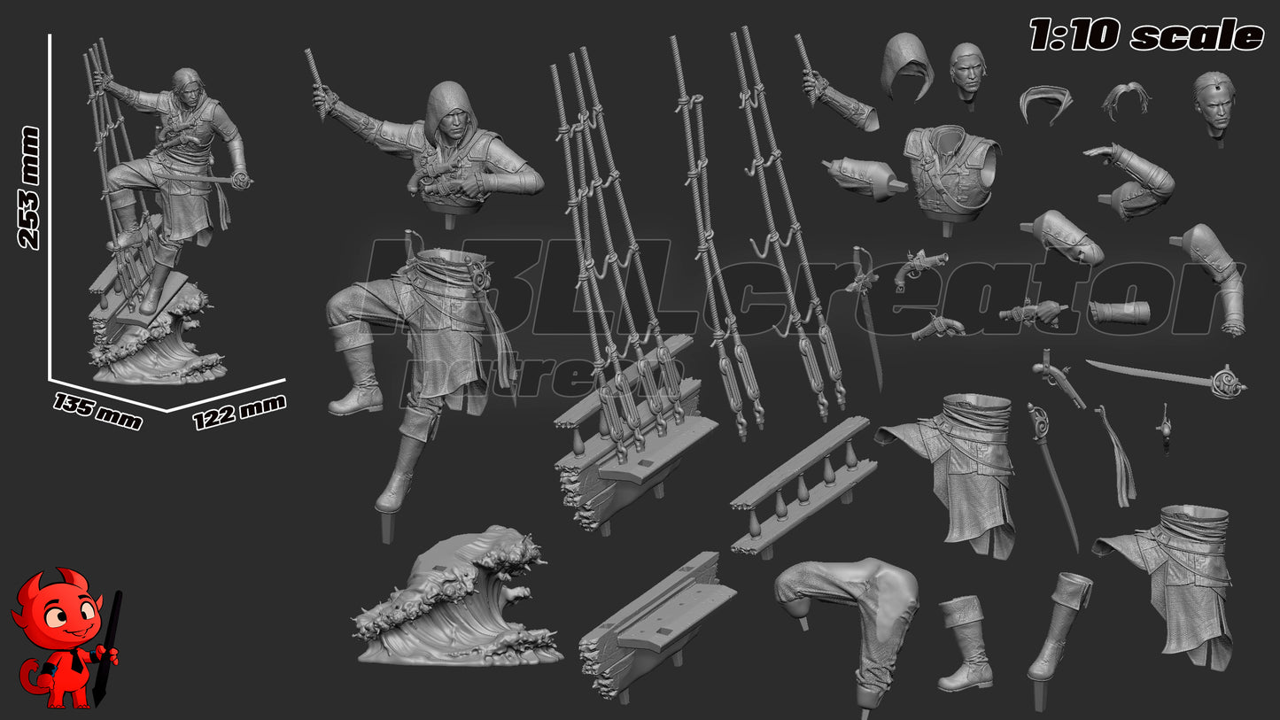 Edward Kenway - Assassins Creed -3D Printed Model Kit - 10 Scale