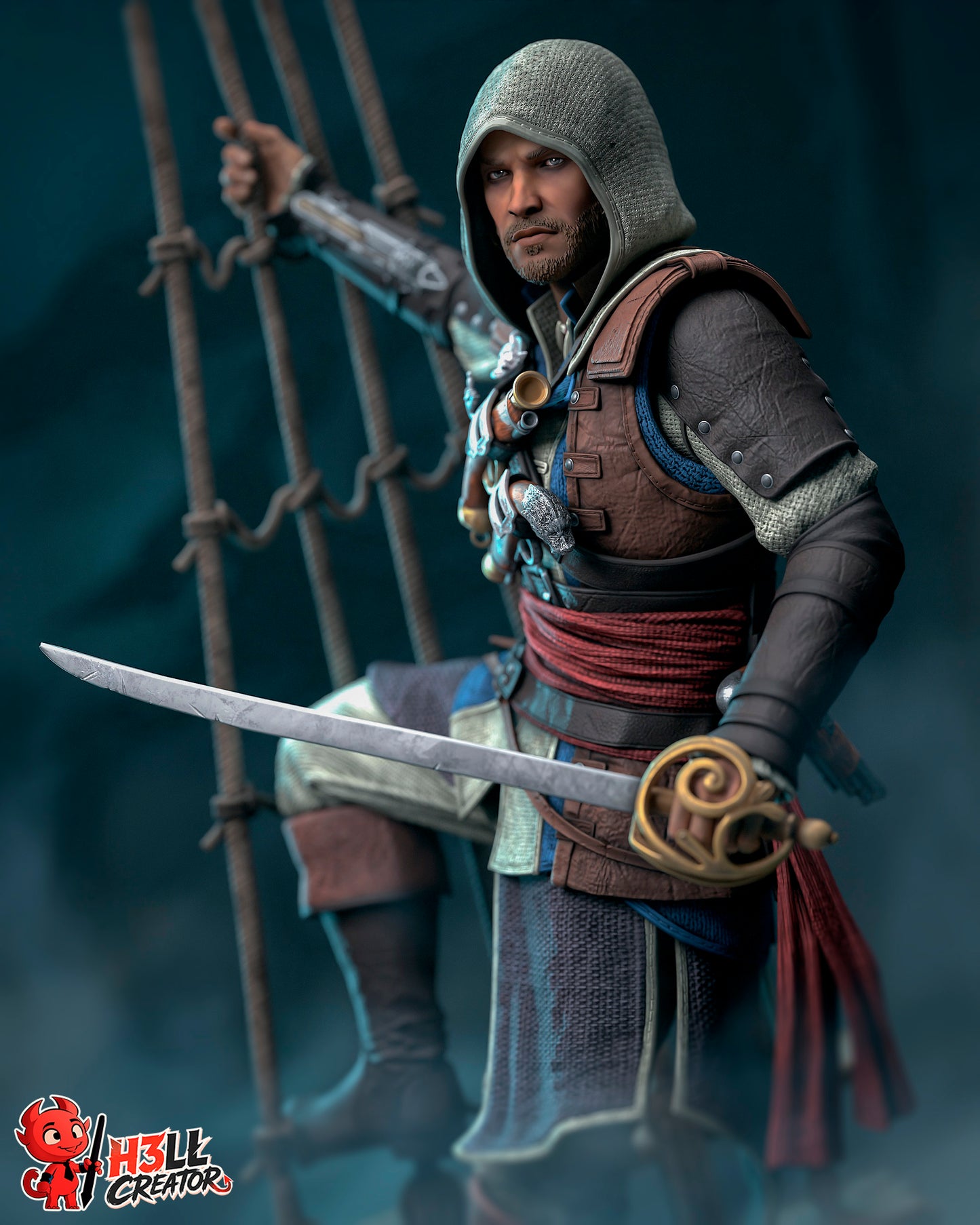 Edward Kenway - Assassins Creed -3D Printed Model Kit - 10 Scale