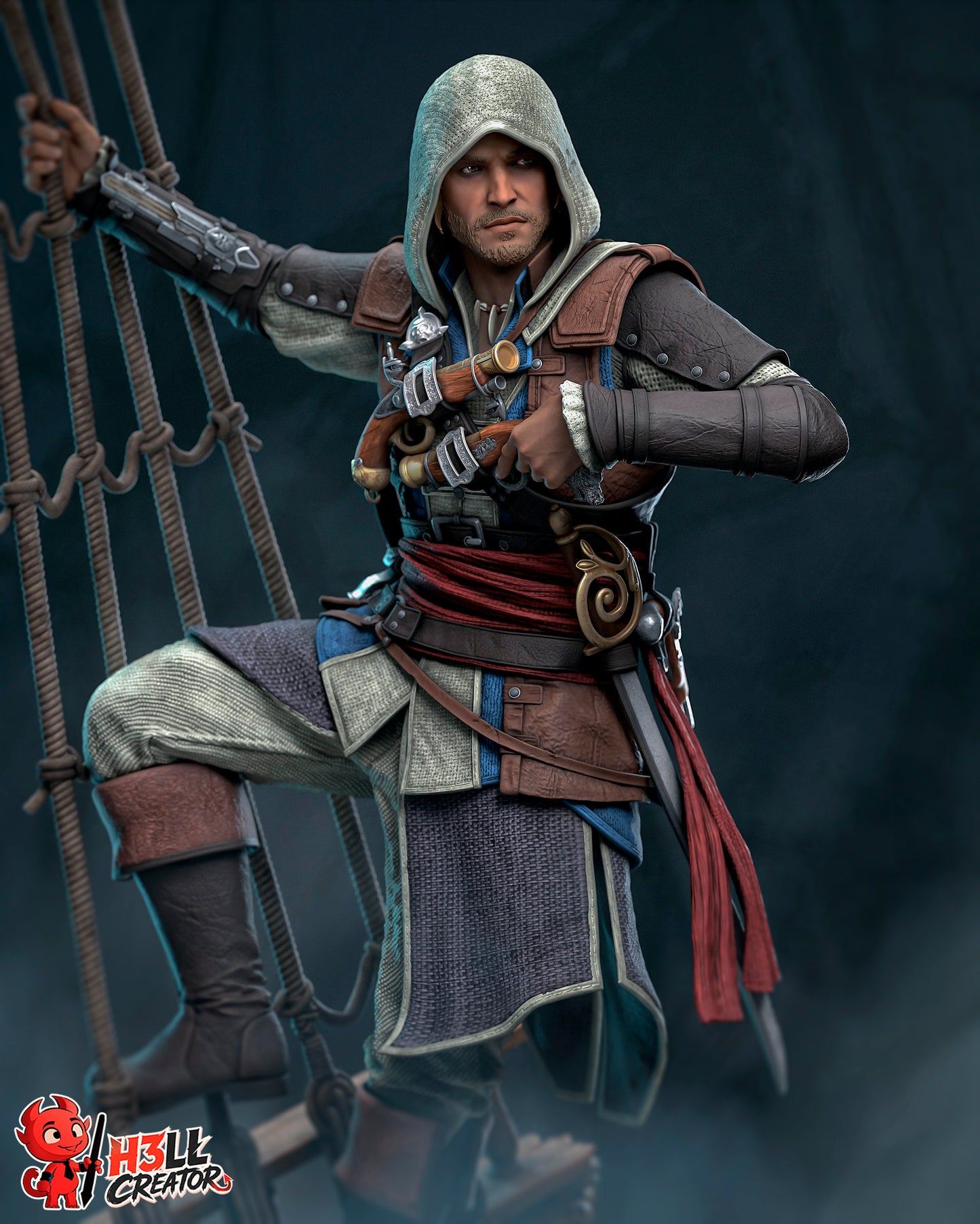 Edward Kenway - Assassins Creed -3D Printed Model Kit - 10 Scale