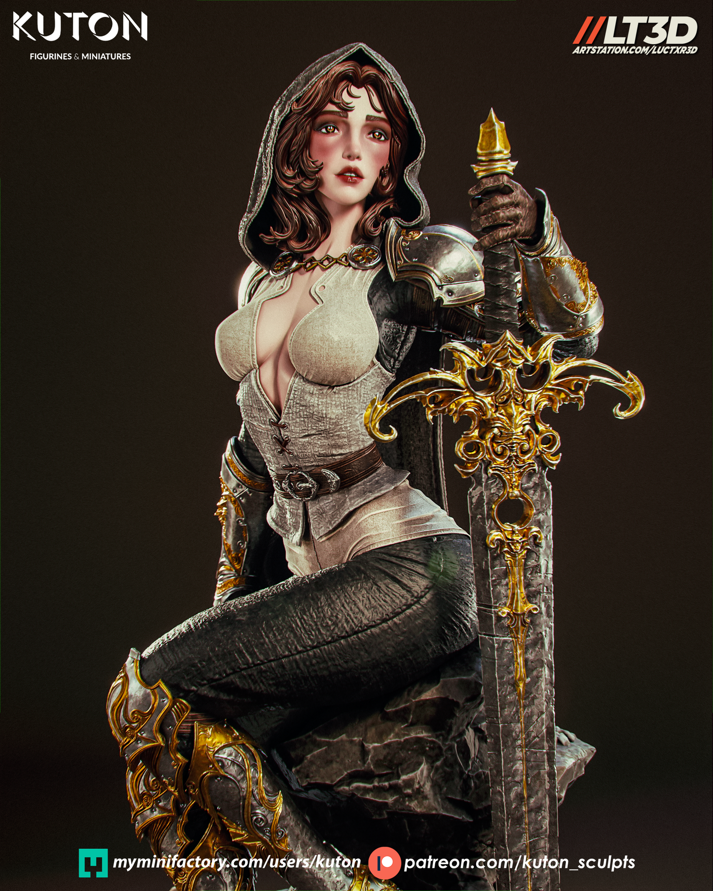 Elyssia (Kuton Original) - 3D Printed Model Kit - 1:10 Scale