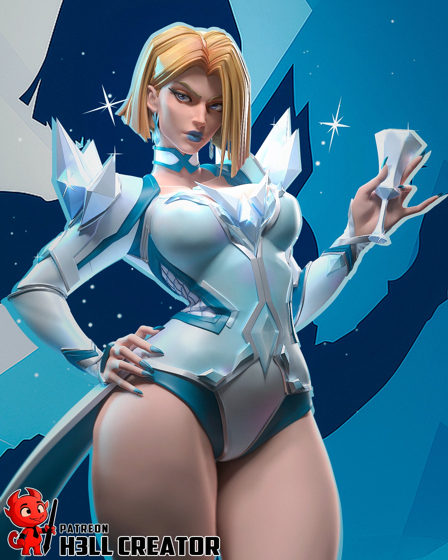 Emma Frost - 12 Scale 3D Printed Statue - 12 Scale