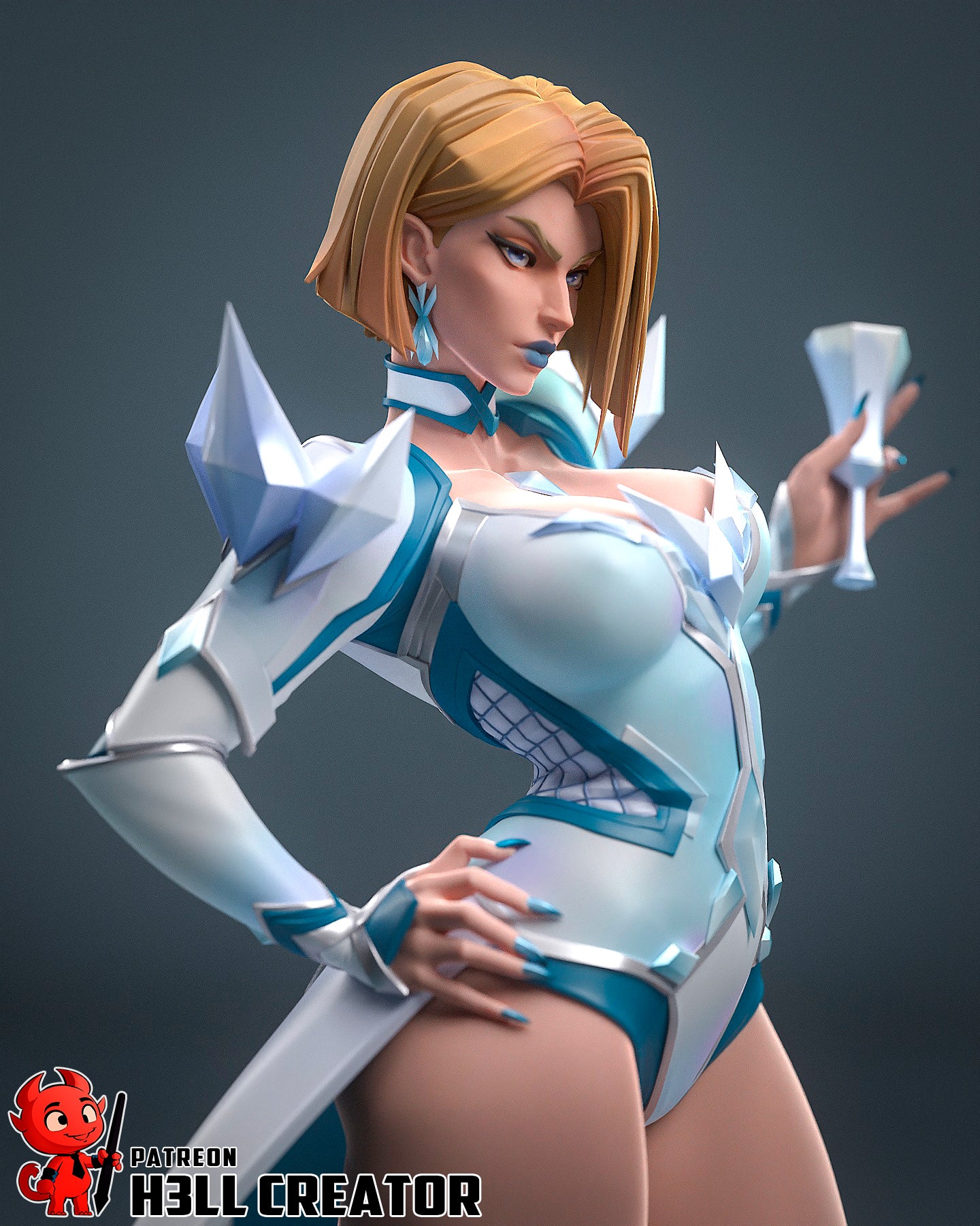 Emma Frost - 12 Scale 3D Printed Statue - 12 Scale