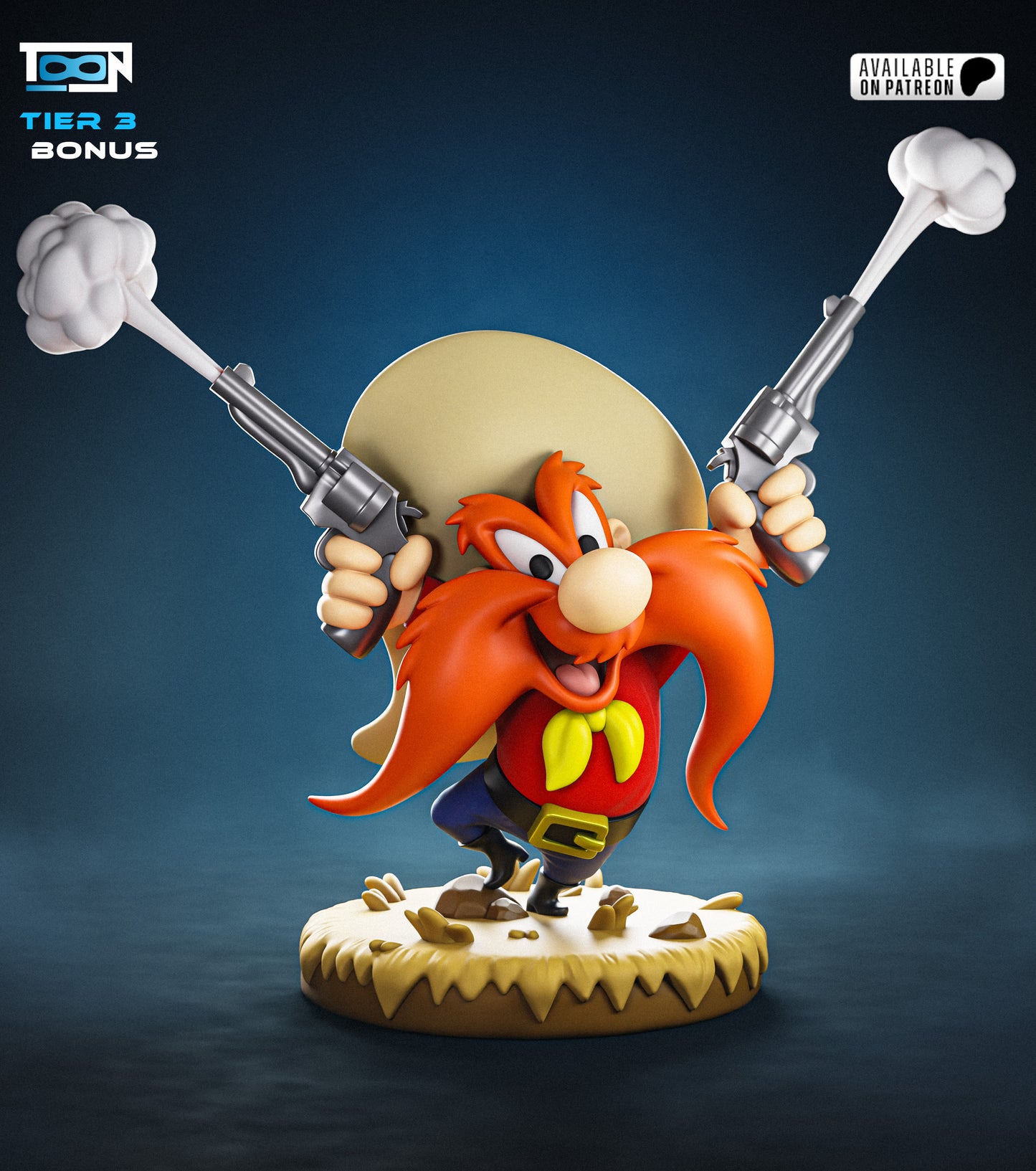 Yosemite Sam - 3D Printed Statue - 6 Scale Model kit