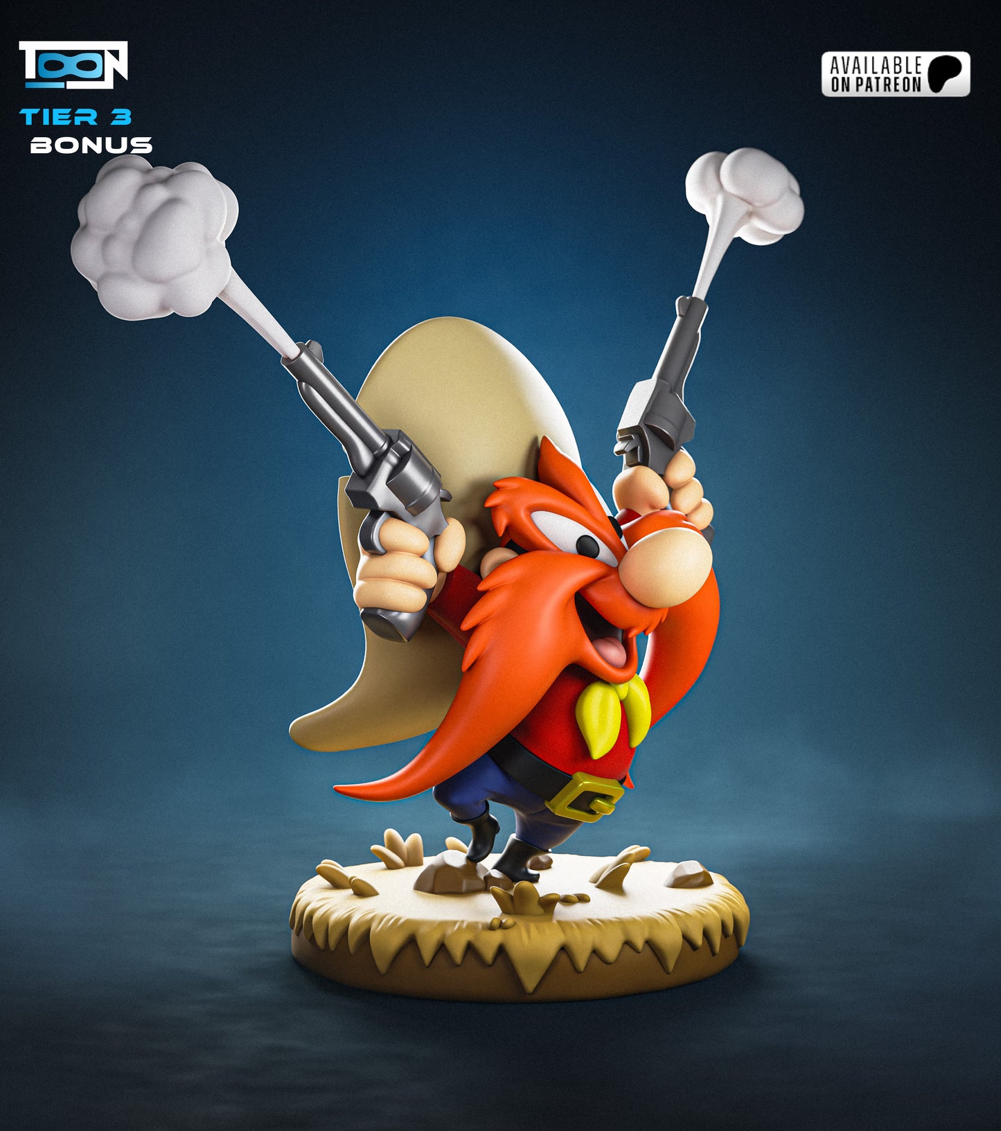 Yosemite Sam - 3D Printed Statue - 6 Scale Model kit