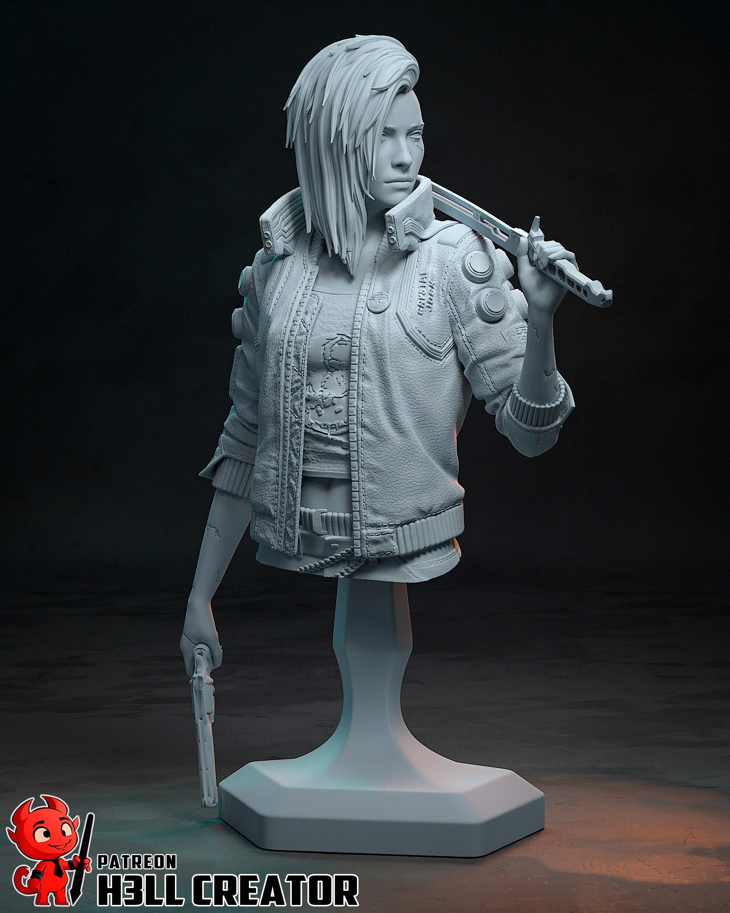 Female V (Cyberpunk 2077) 3d Printed Model Kit - 1:10