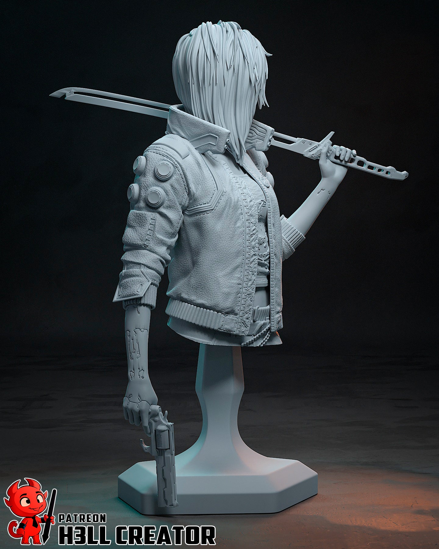 Female V (Cyberpunk 2077) 3d Printed Model Kit - 1:10
