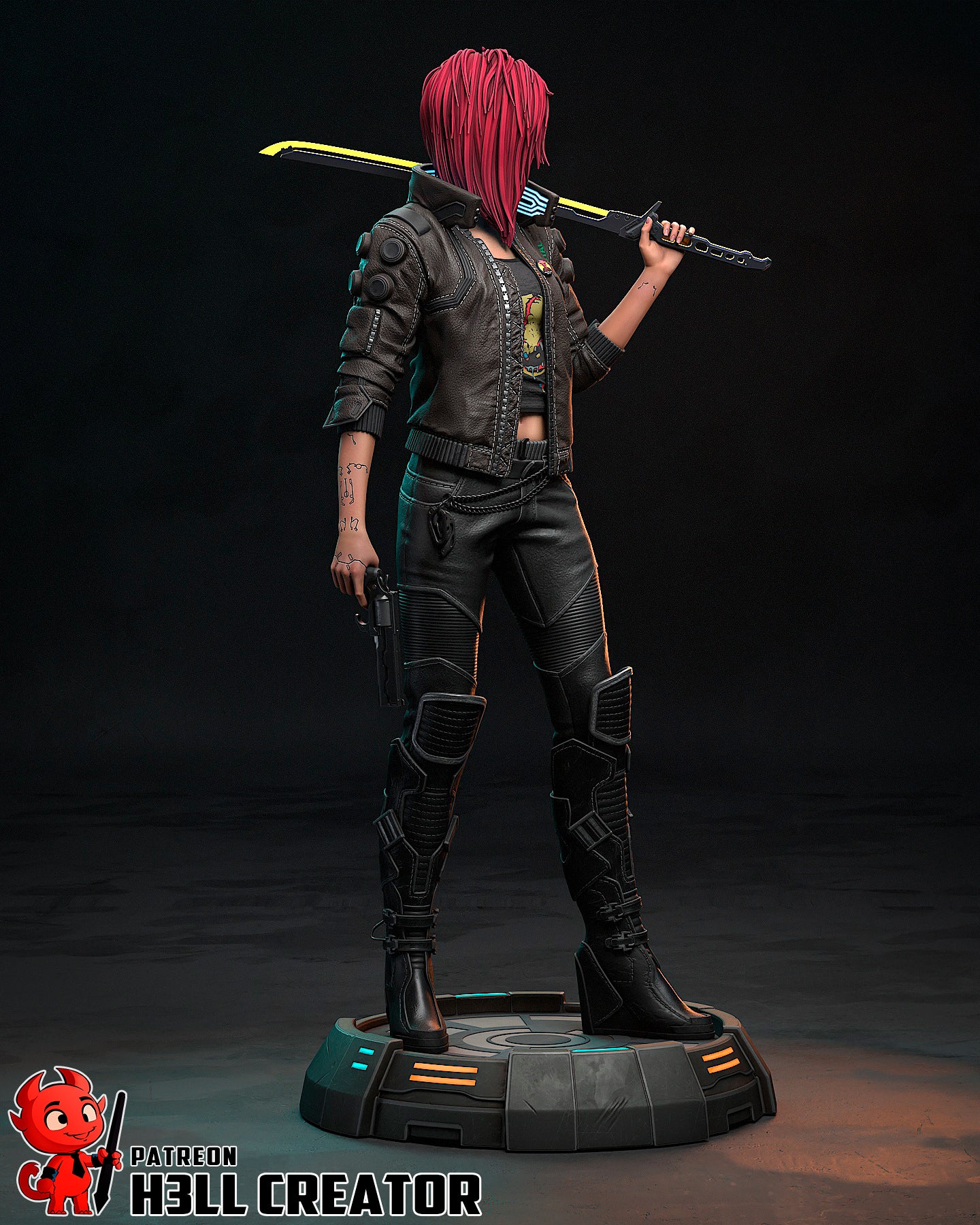 Female V (Cyberpunk 2077) 3d Printed Model Kit - 1:10