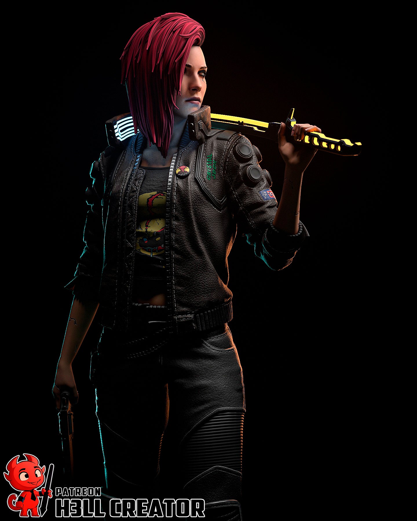 Female V (Cyberpunk 2077) 3d Printed Model Kit - 1:10
