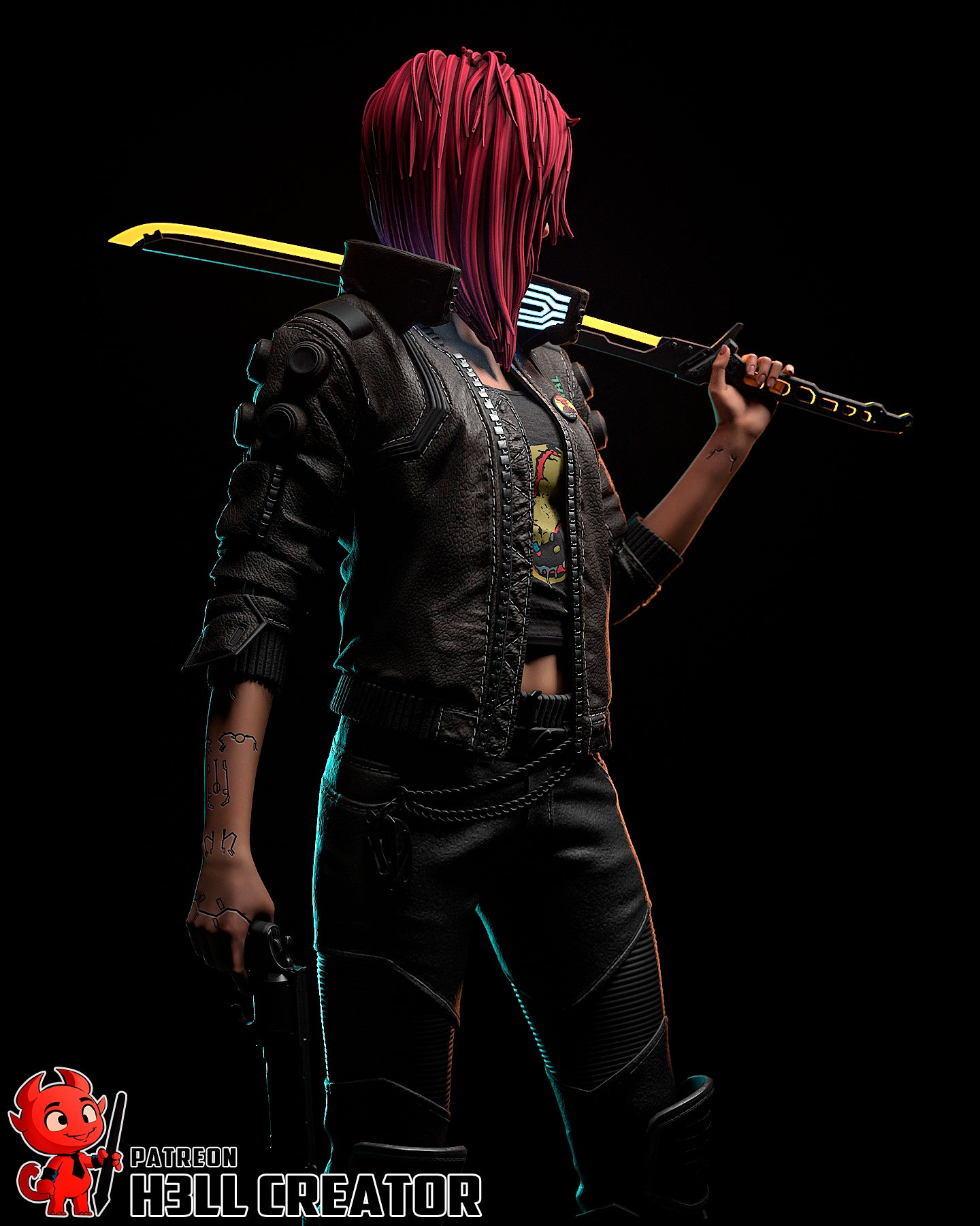 Female V (Cyberpunk 2077) 3d Printed Model Kit - 1:10