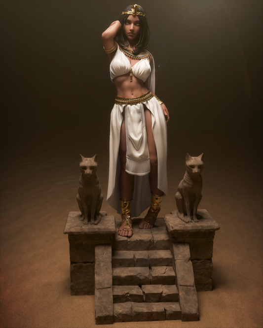 Cleopatra Statue - 3D Printed Model - Unpainted and Unassembled