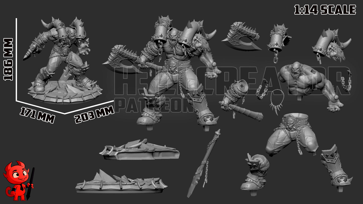 Garrosh Hellscream (WoW) 3d Printed Model Kit - 1:14